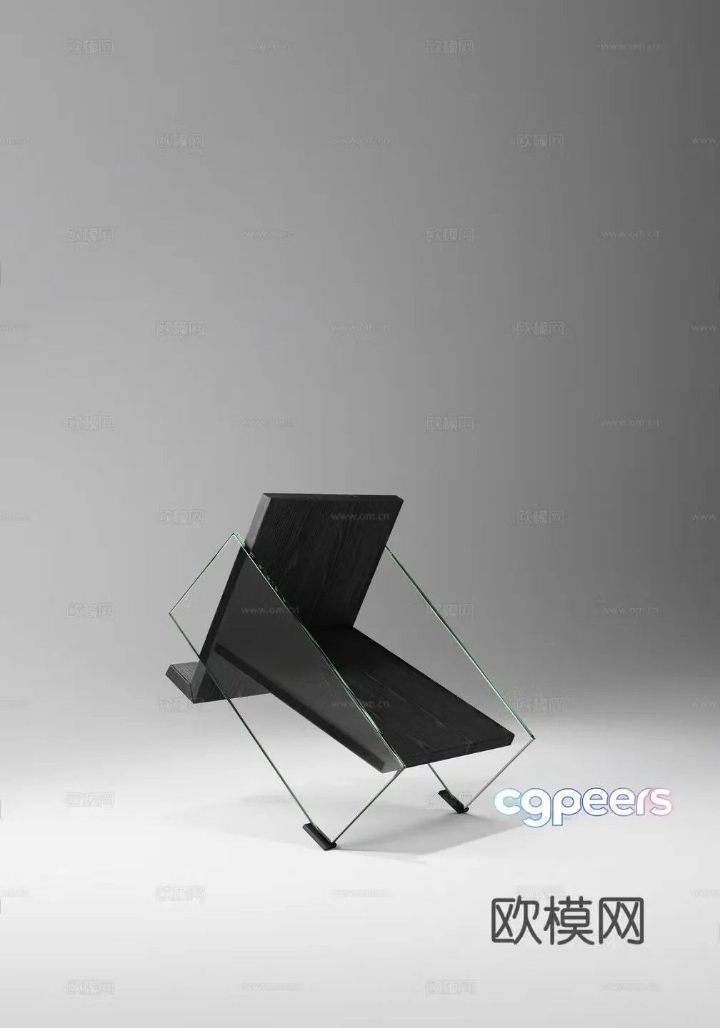 Modern minimalist leisure chair New Chinese simple dining chair Acrylic chair Wooden chair Modern extreme 3D model