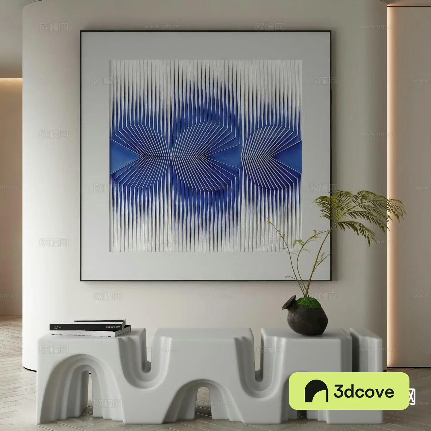 Geometric decorative painting Klein blue hanging painting