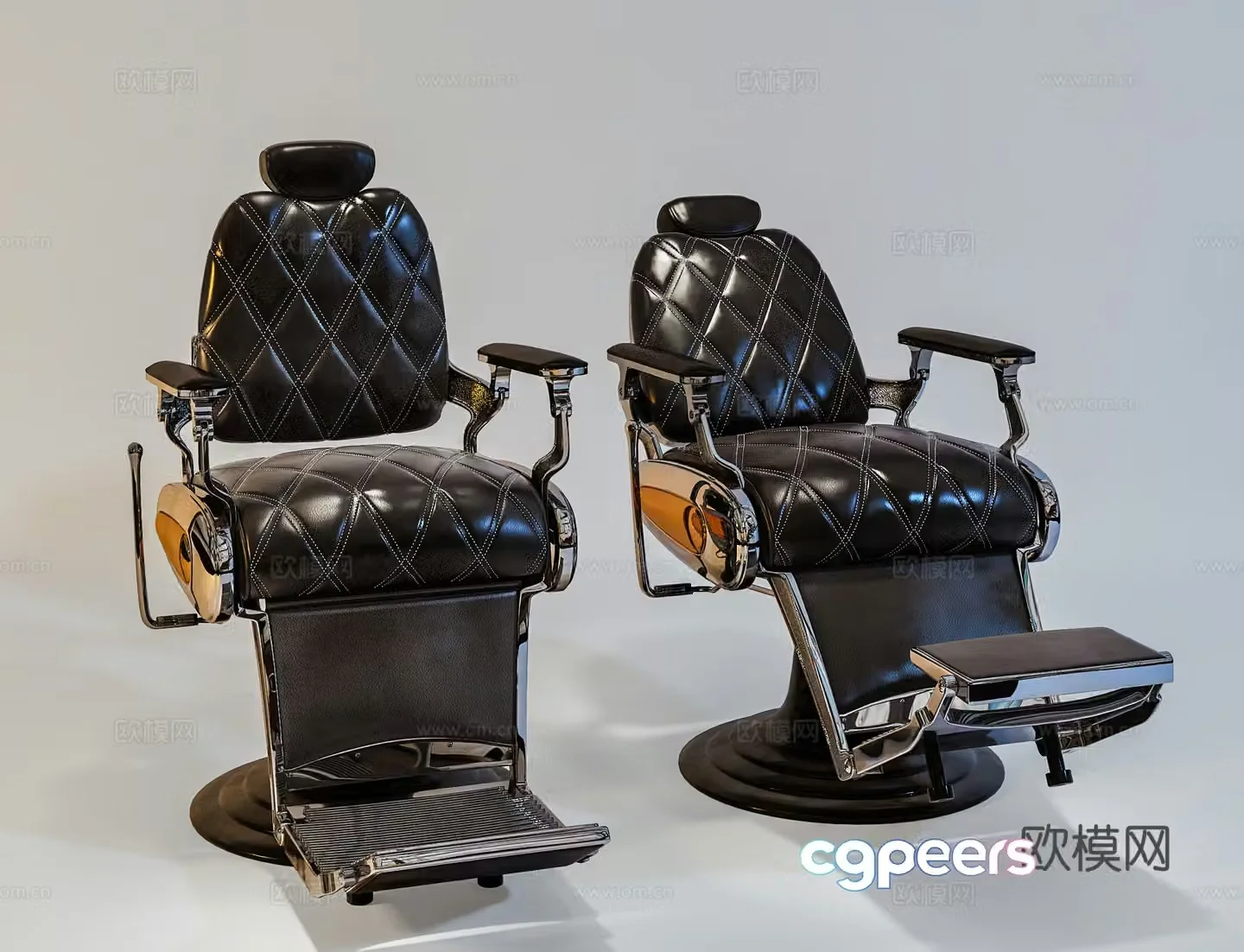 Modern beauty salon chair lifting rotating single chair 3d model