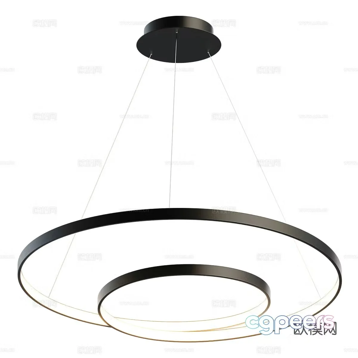 Modern minimalist chandelier ring chandelier 3d model