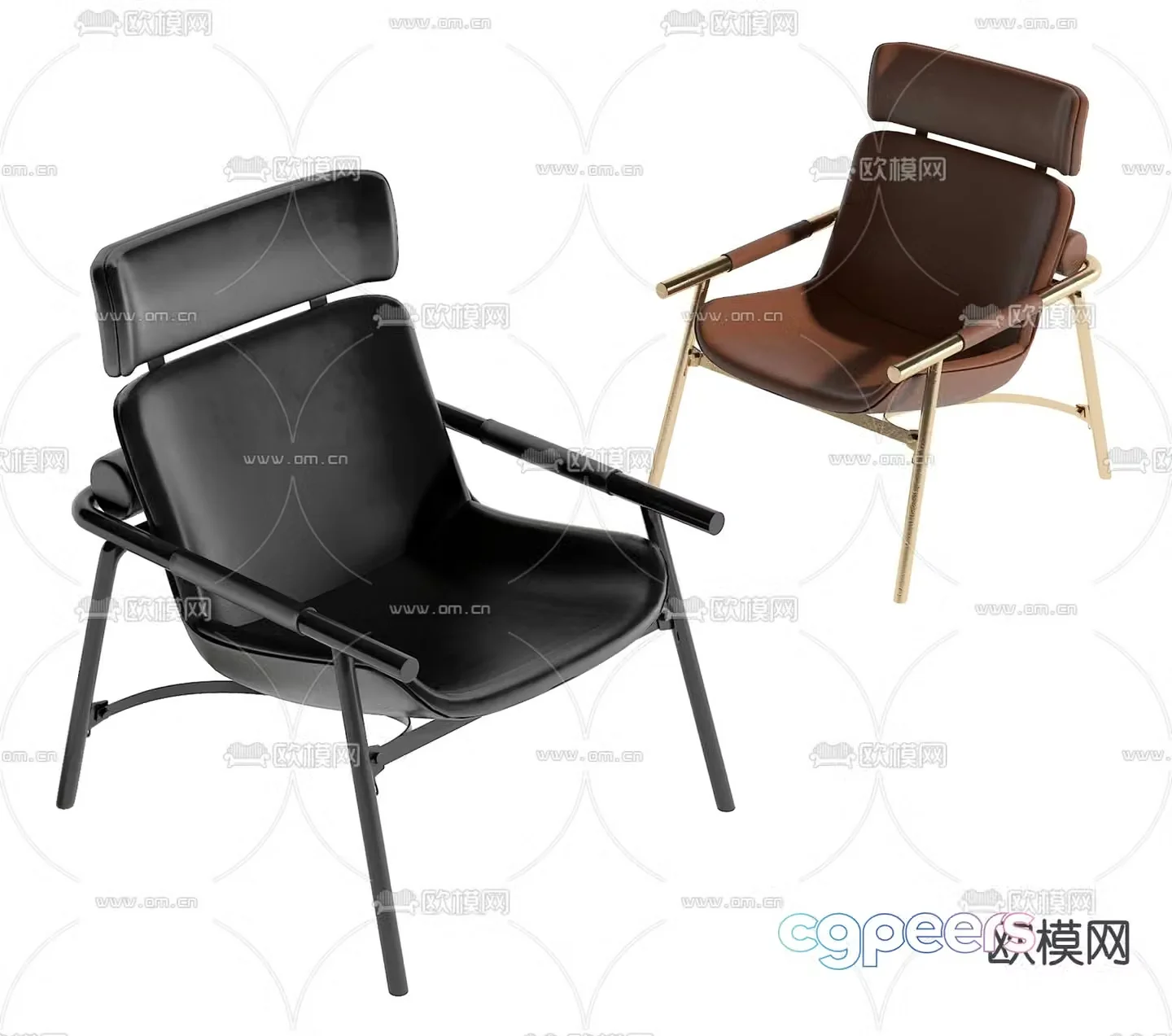 Leather chair casual chair 3d model