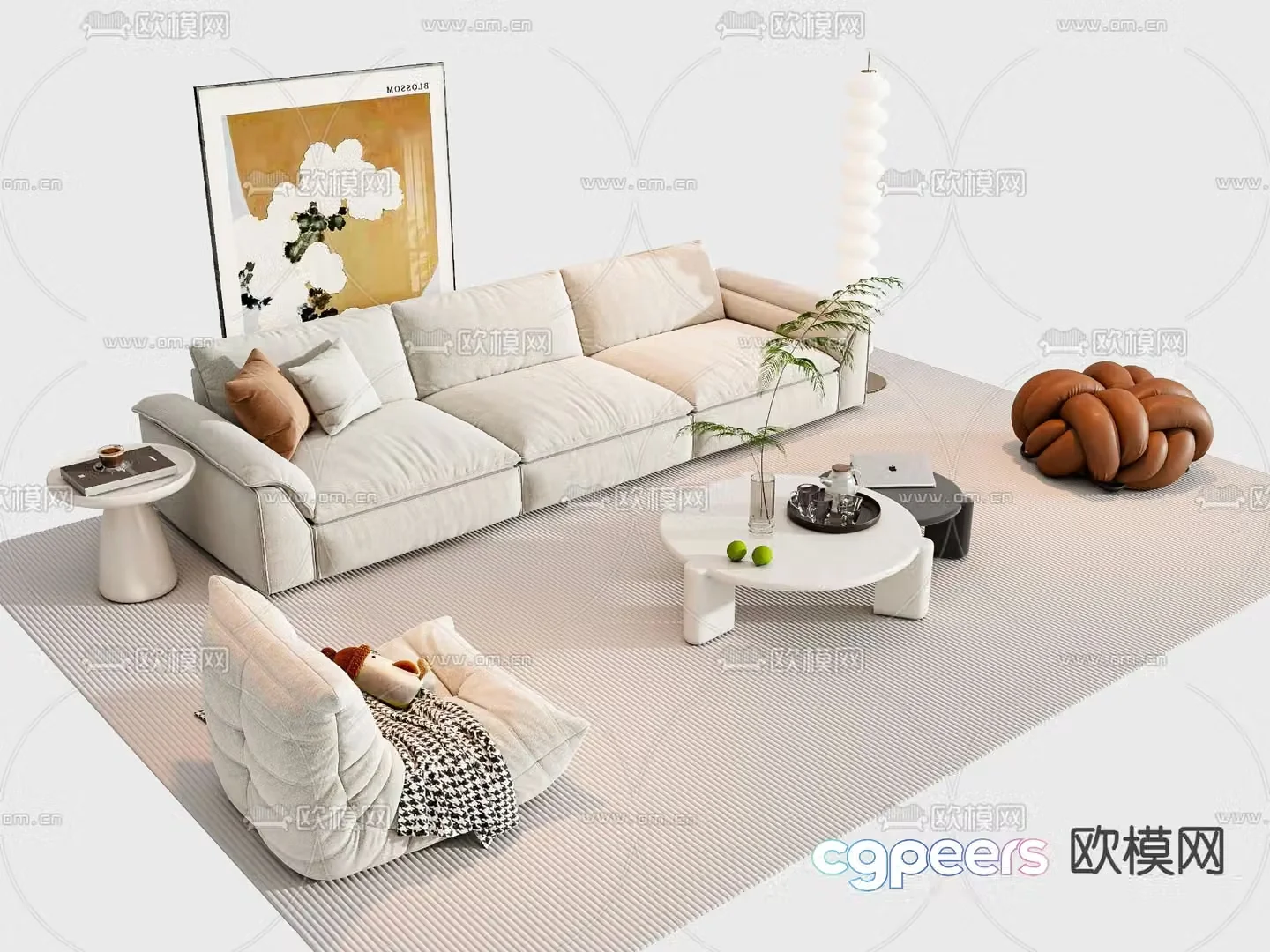 Modern sofa coffee table 3d model