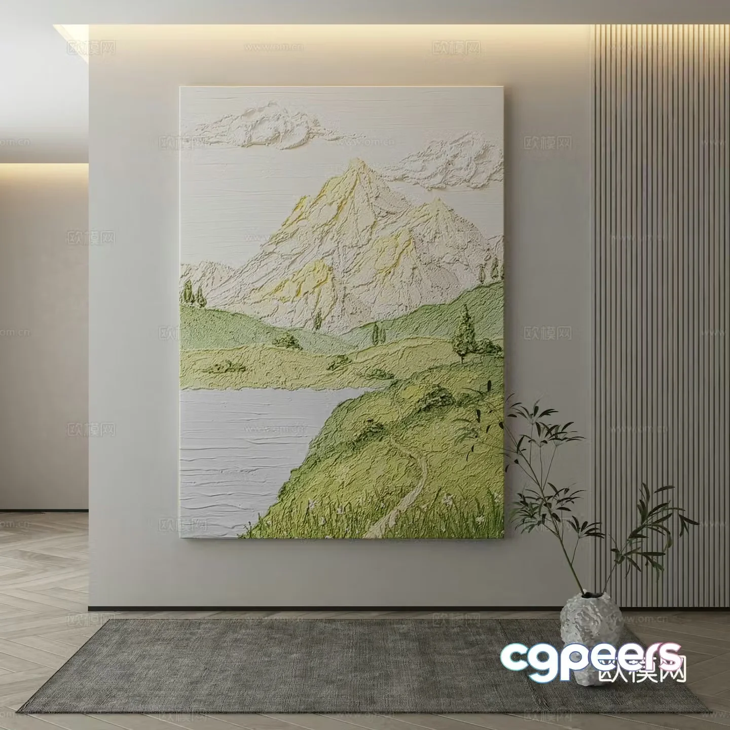 Decorative painting texture painting hanging painting 3d model