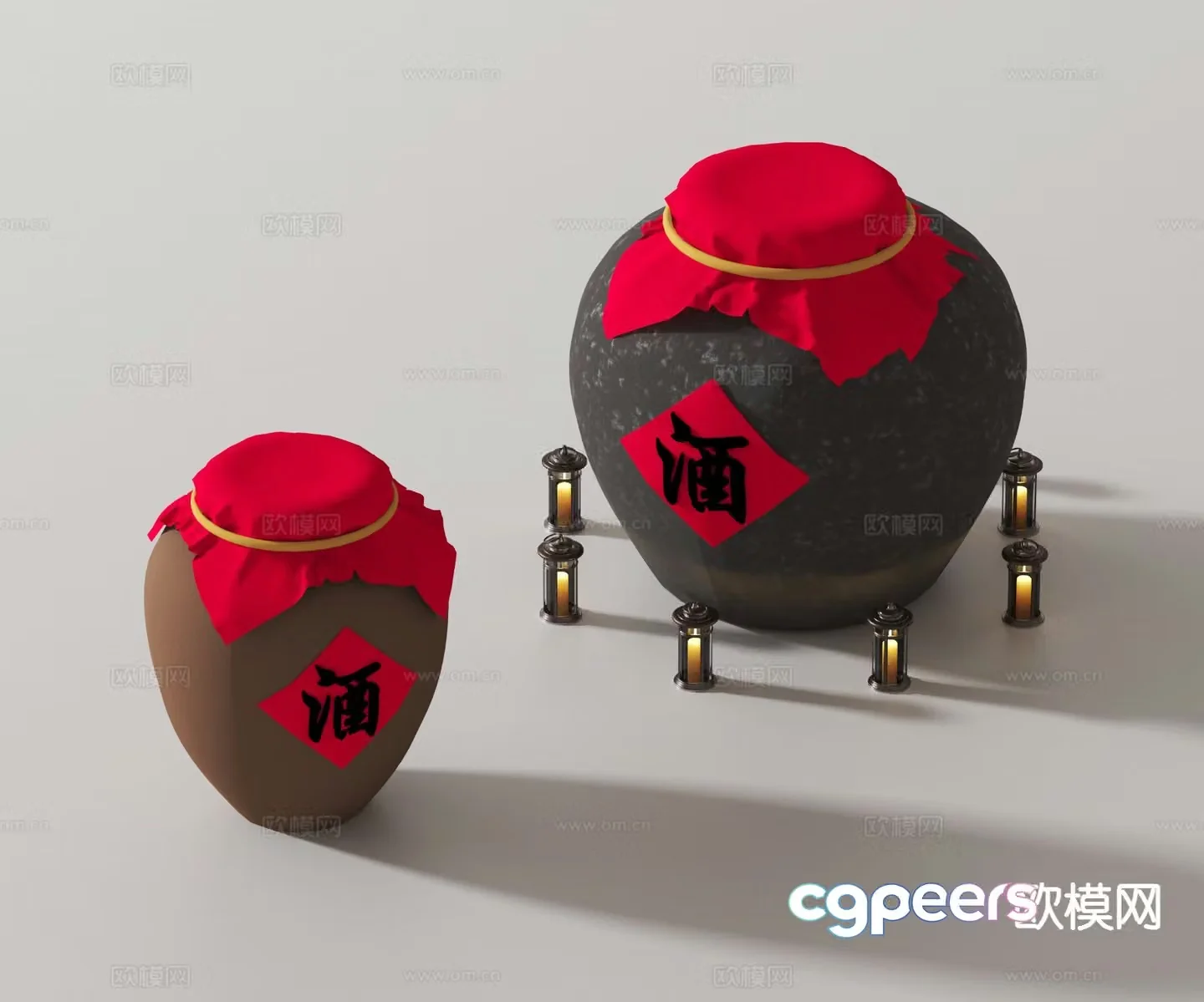 Modern wine jar 3d model