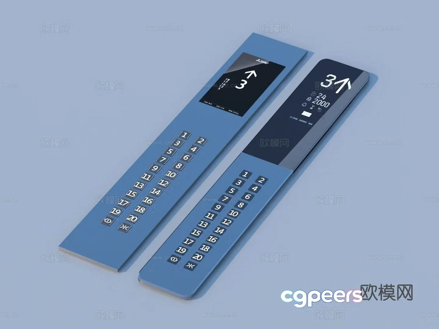 Elevator button key 3d model