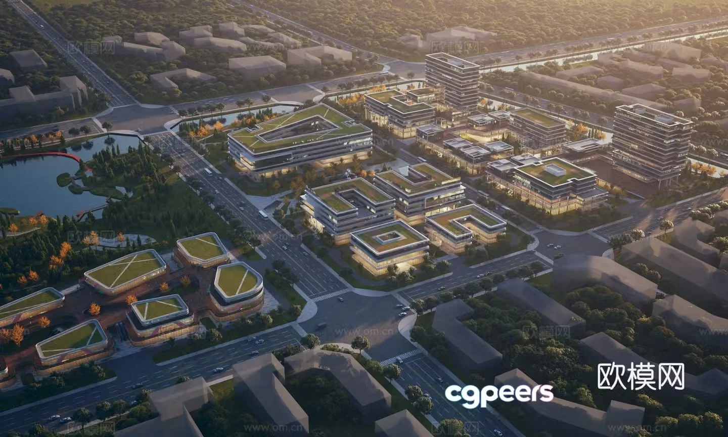 Industrial park office building 3D model