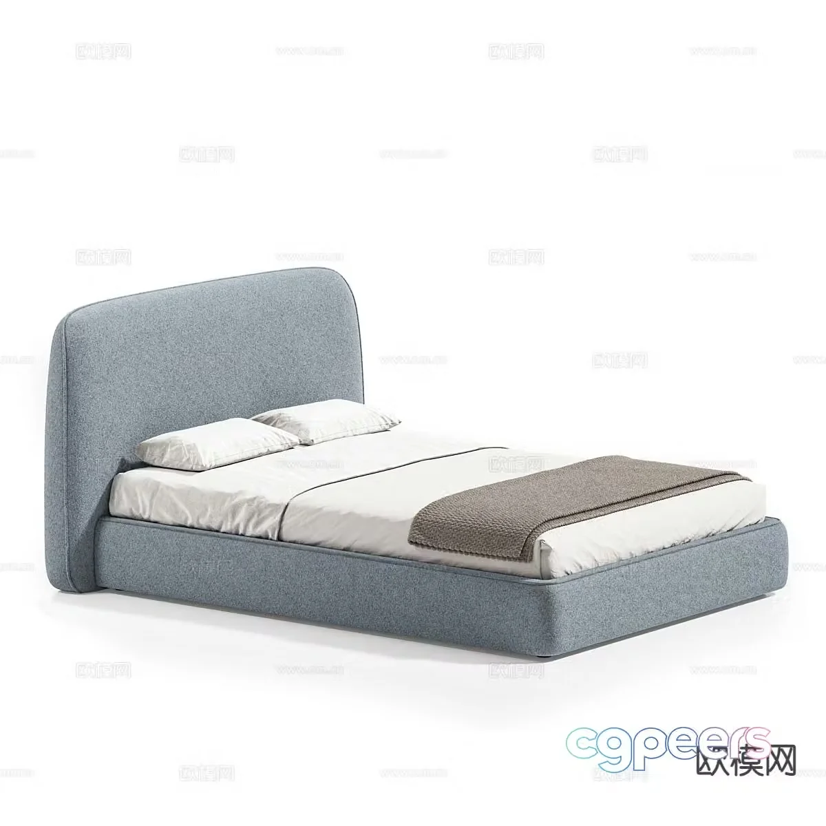 Modern double bed 3d model