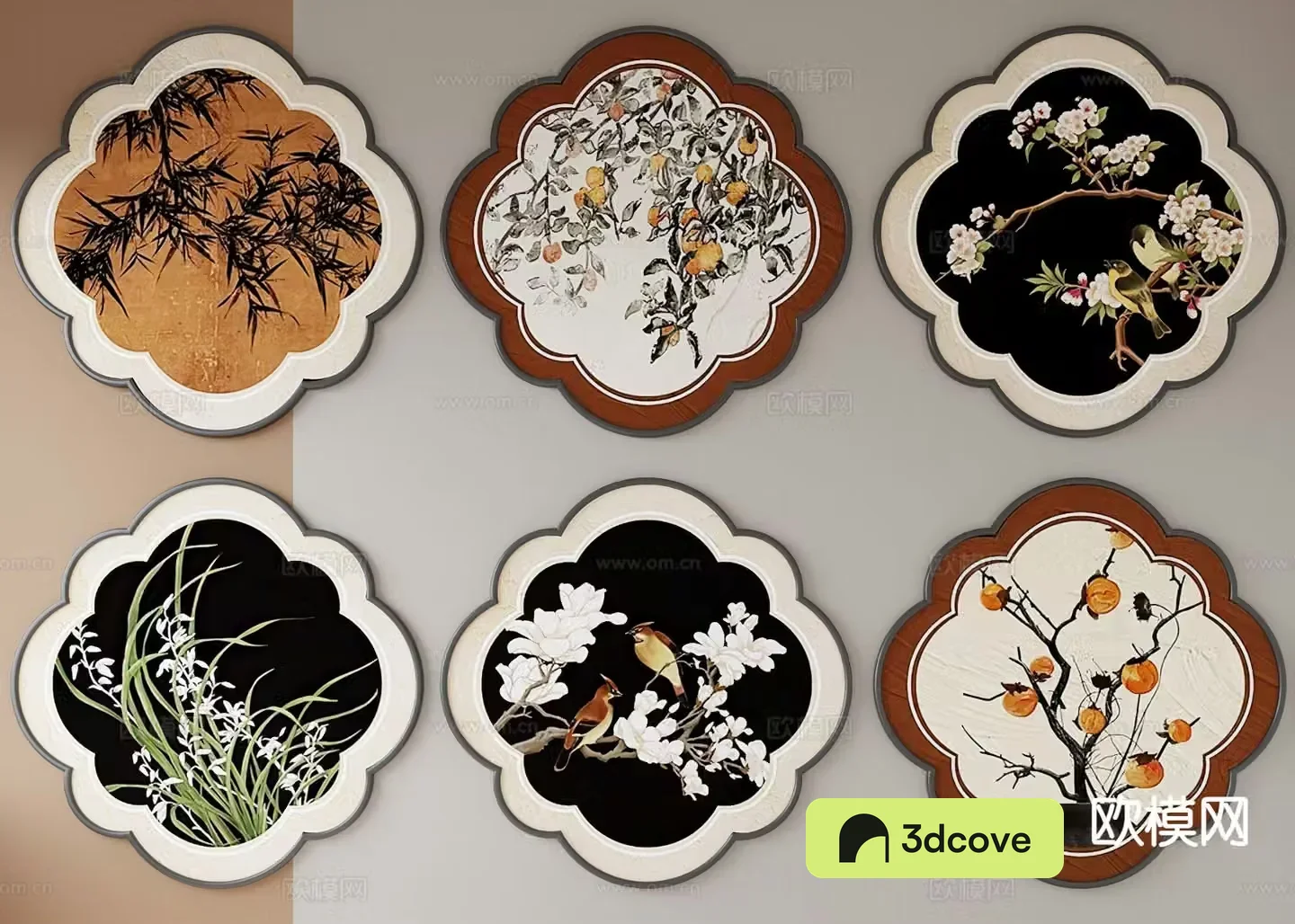 Medieval style flower and bird painting art painting decorative painting