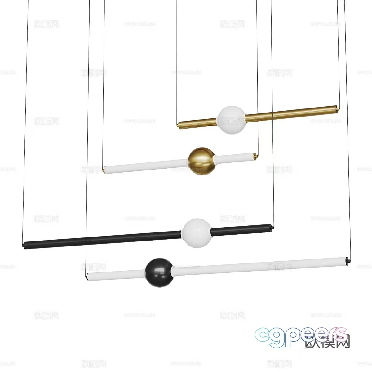 Modern light luxury decorative chandeliers 3d model
