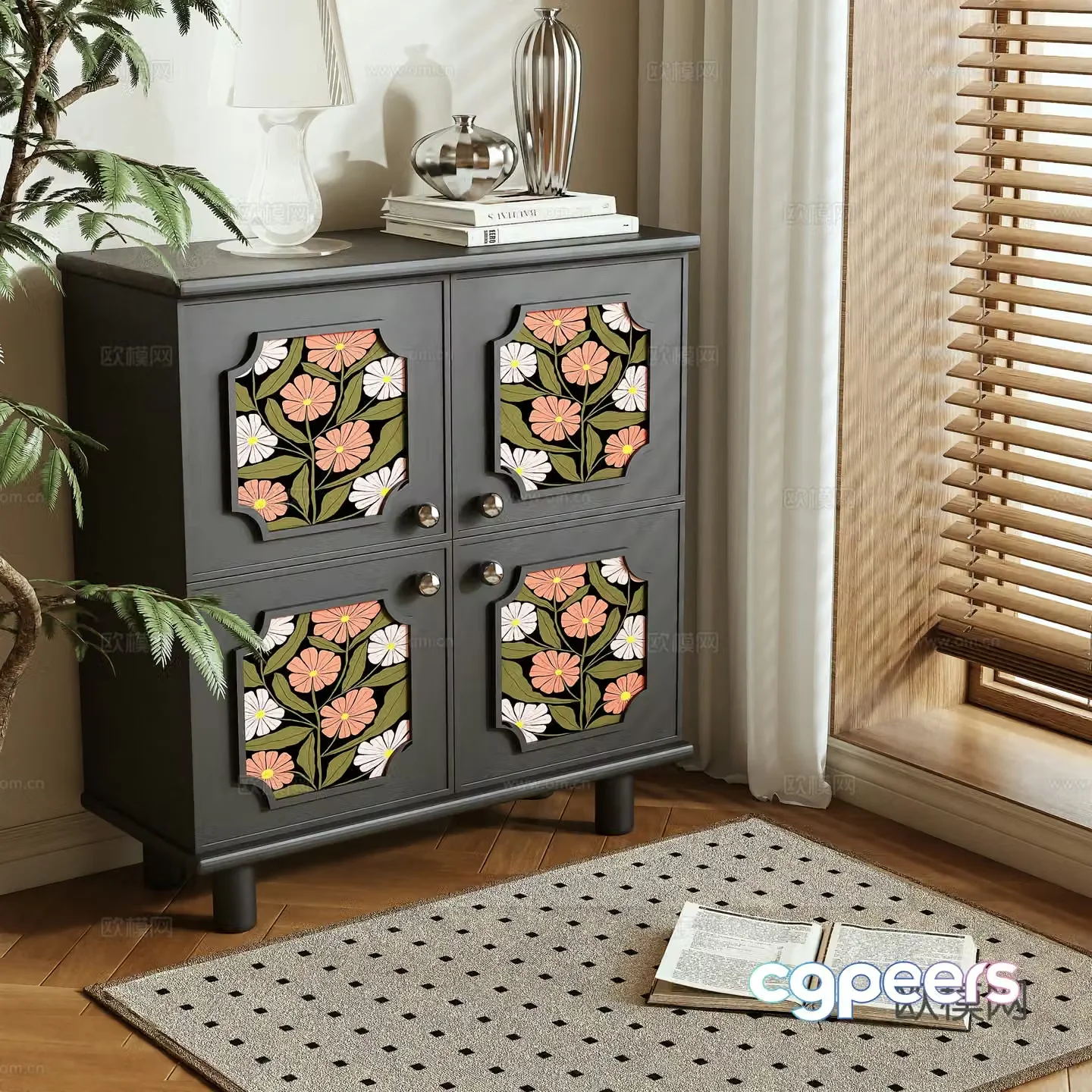 French entryway cabinet 3d model