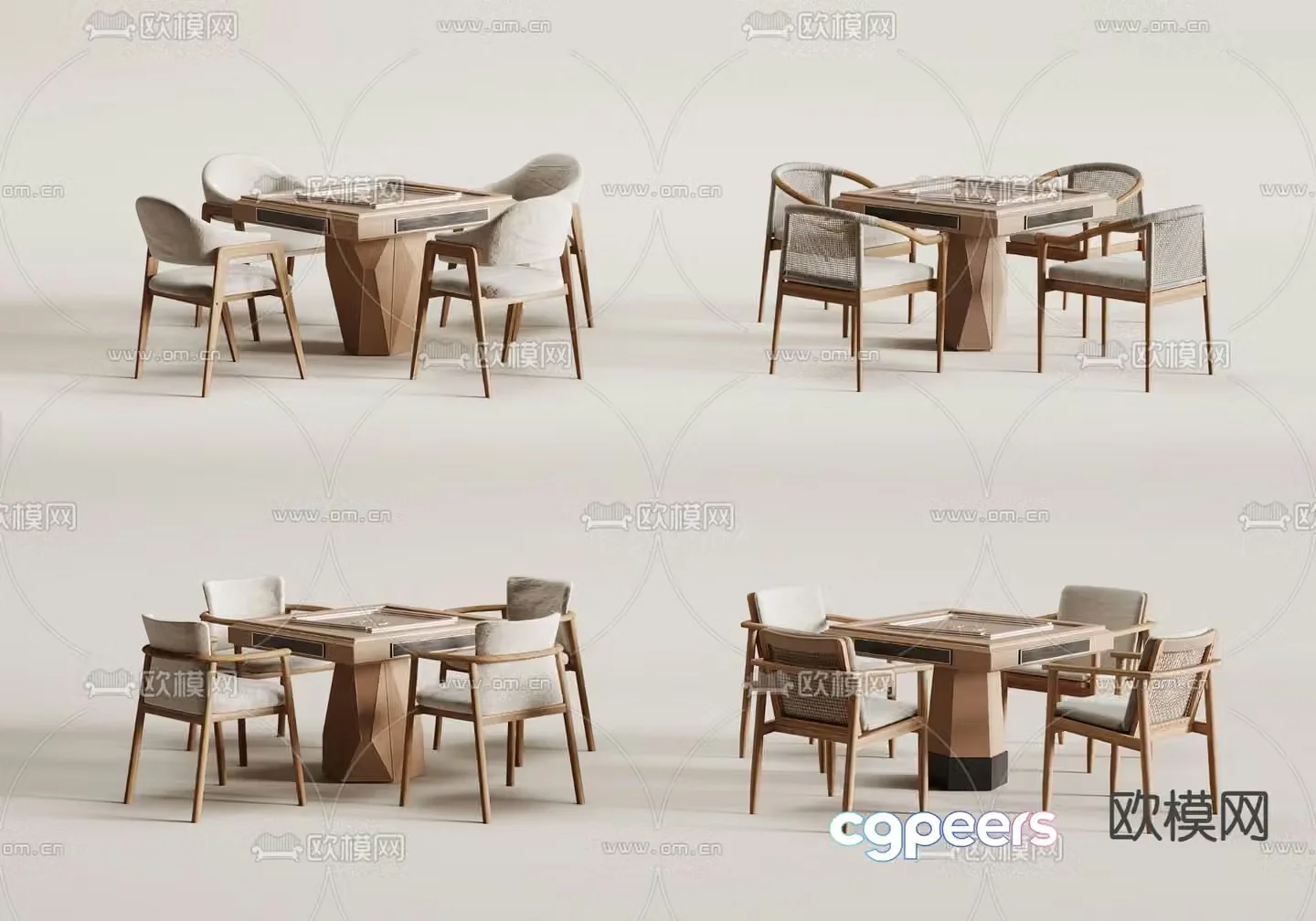 New Chinese style mahjong table chess and card table 3d model