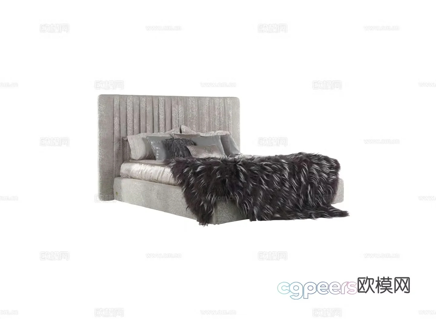roberto cavalli European style double bed 3d model