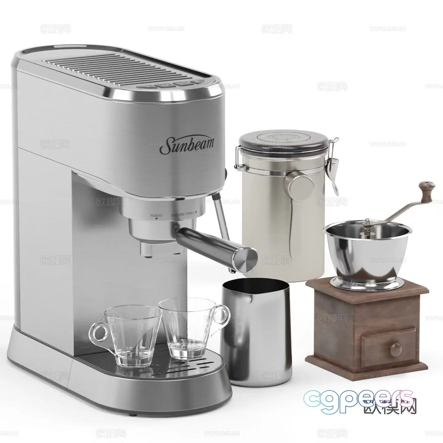 Modern espresso machine 3d model