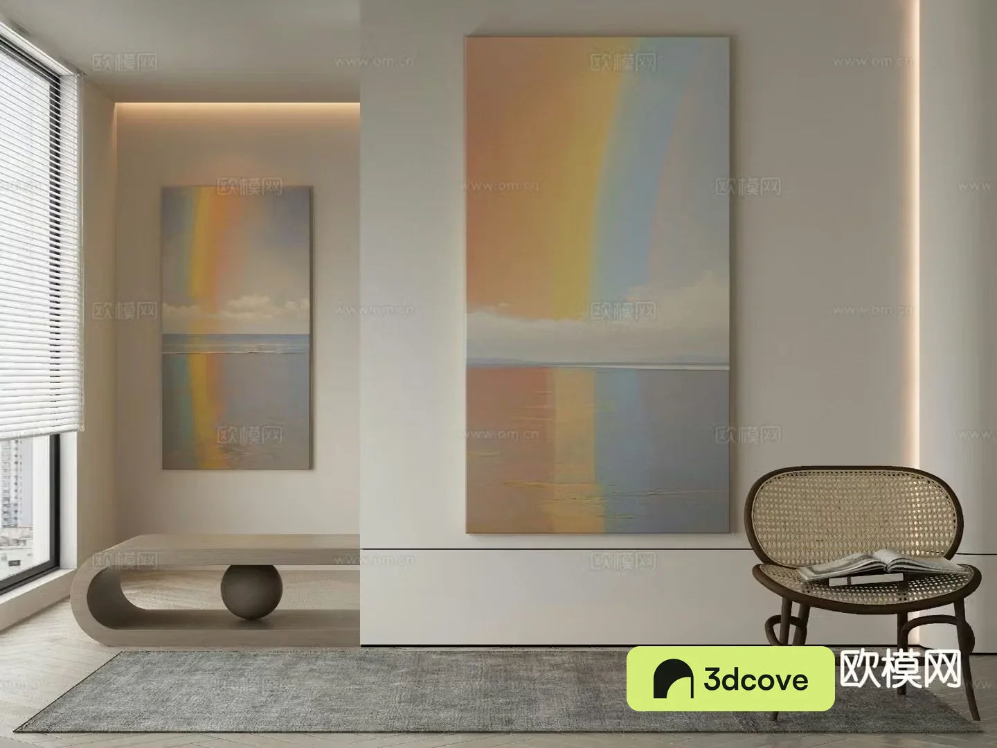 Modern decorative painting oil painting rainbow hanging painting