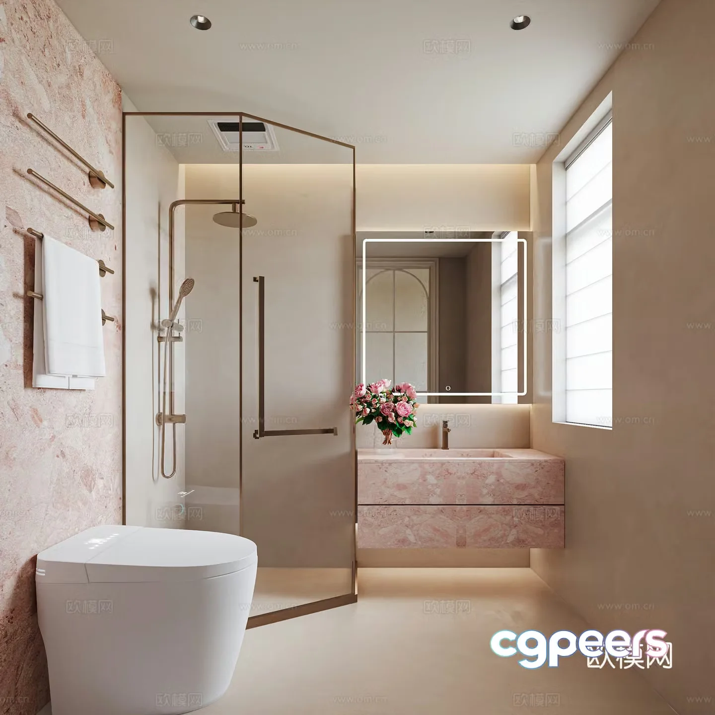 A Modern Bathroom 3D Model – 7291 – VRAY Render
