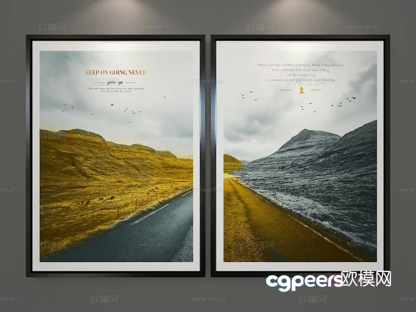 Modern landscape painting art painting decorative painting 3d model