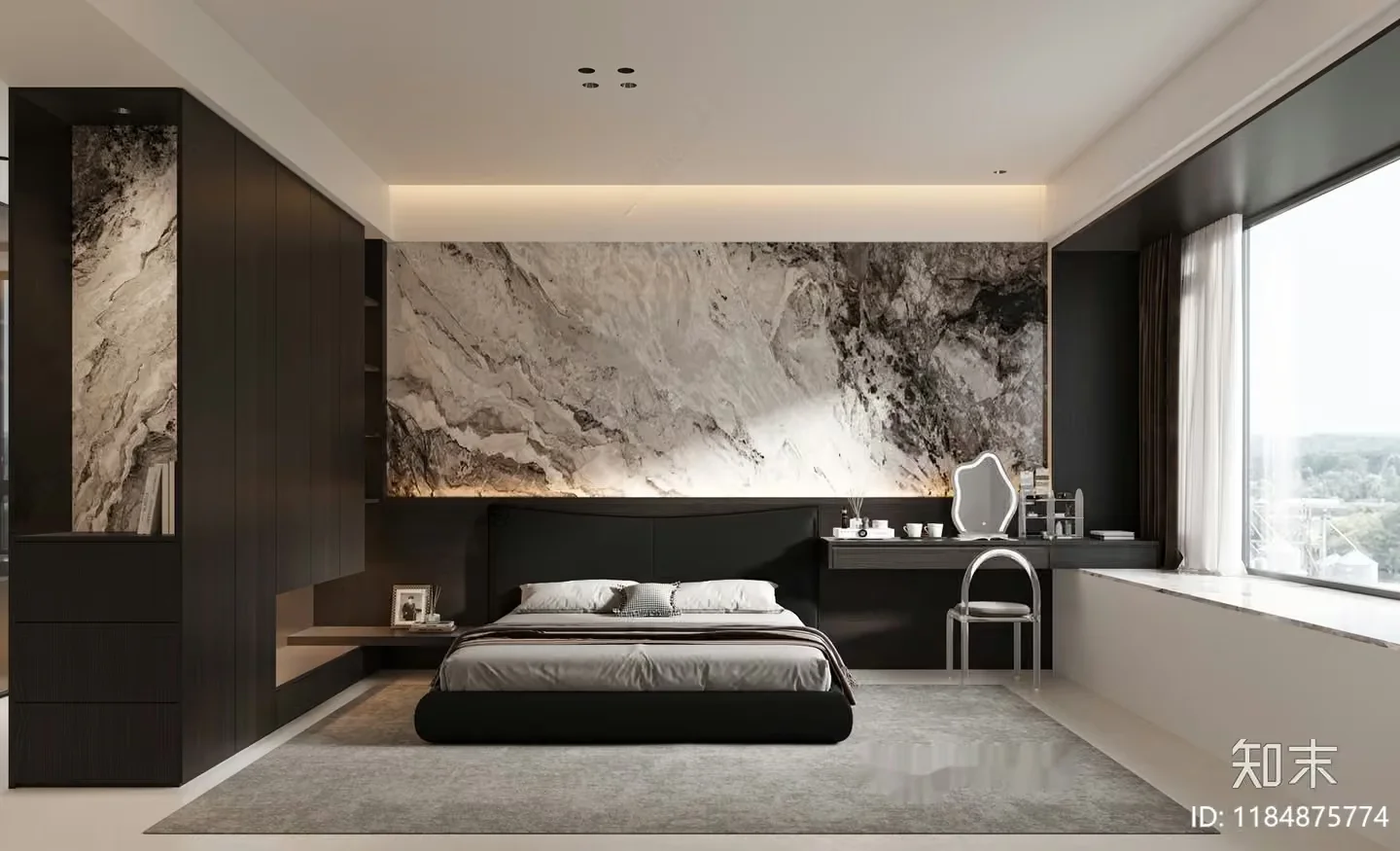Modern Bedroom Design 3D Model – 13847 – CORONA Render
