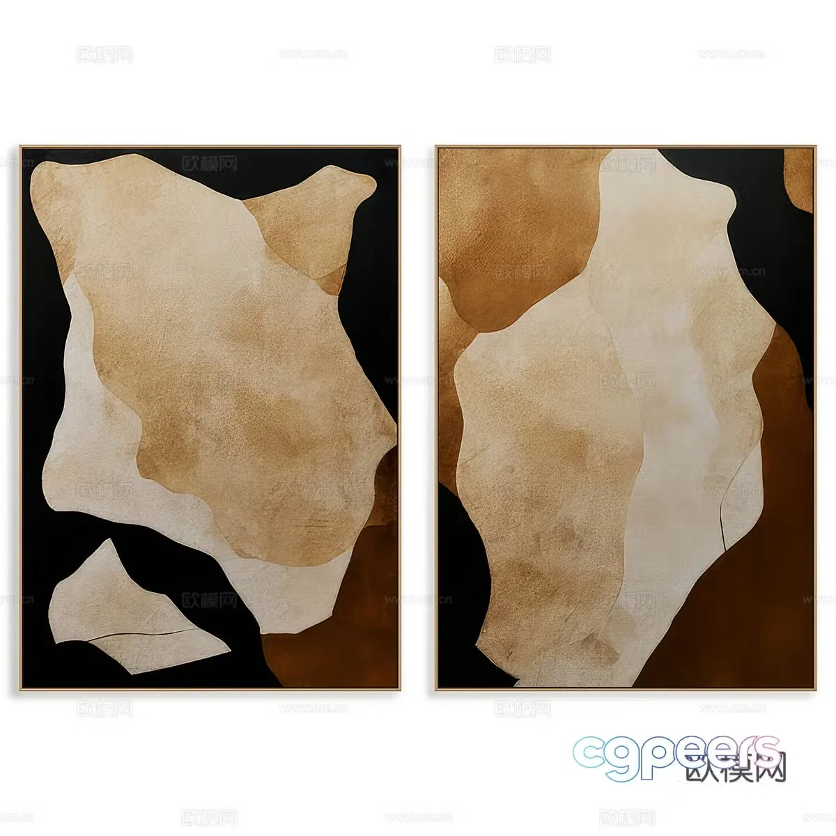 Wabi-sabi art hanging painting decorative painting 3d model