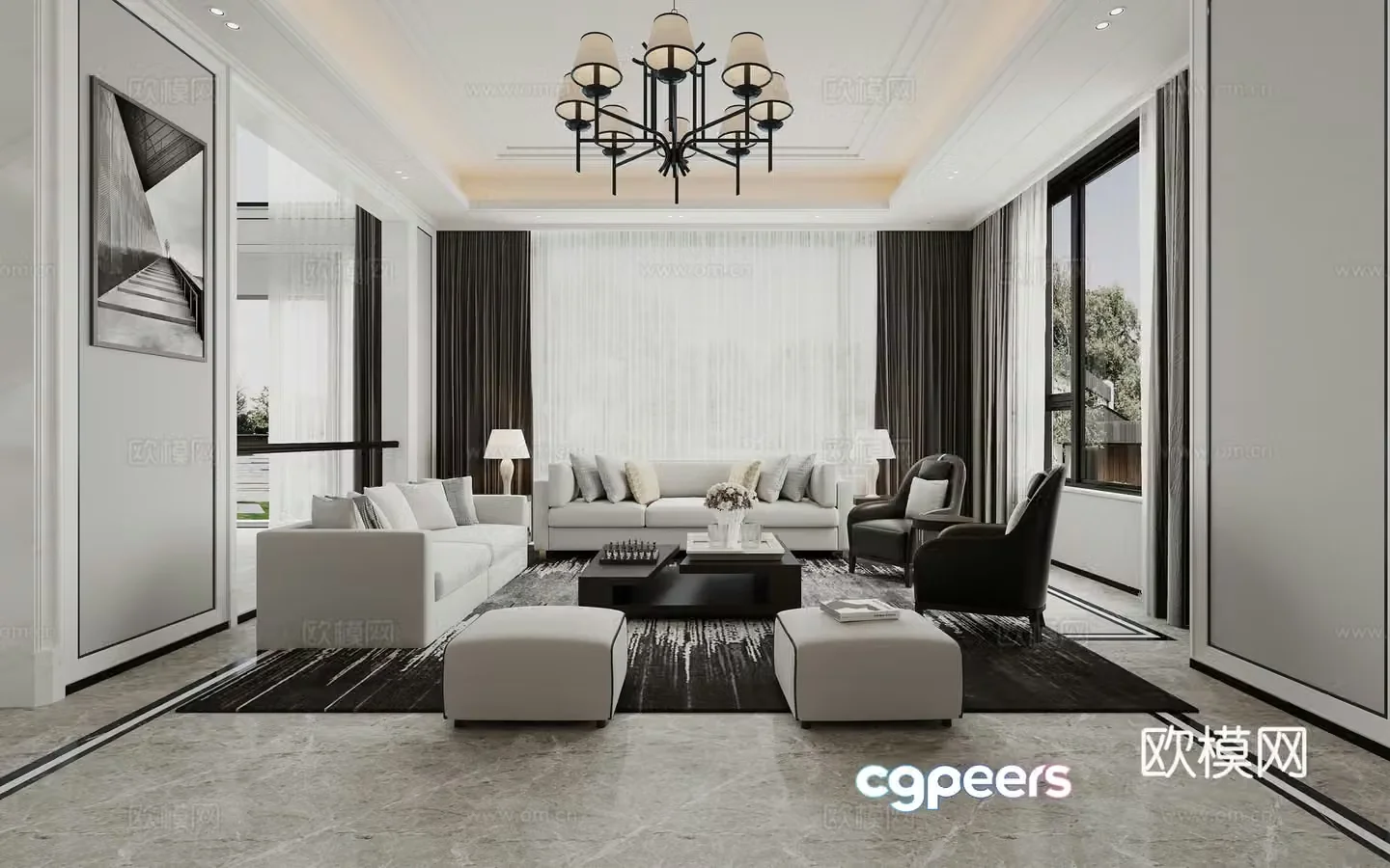 Modern living room 3d model