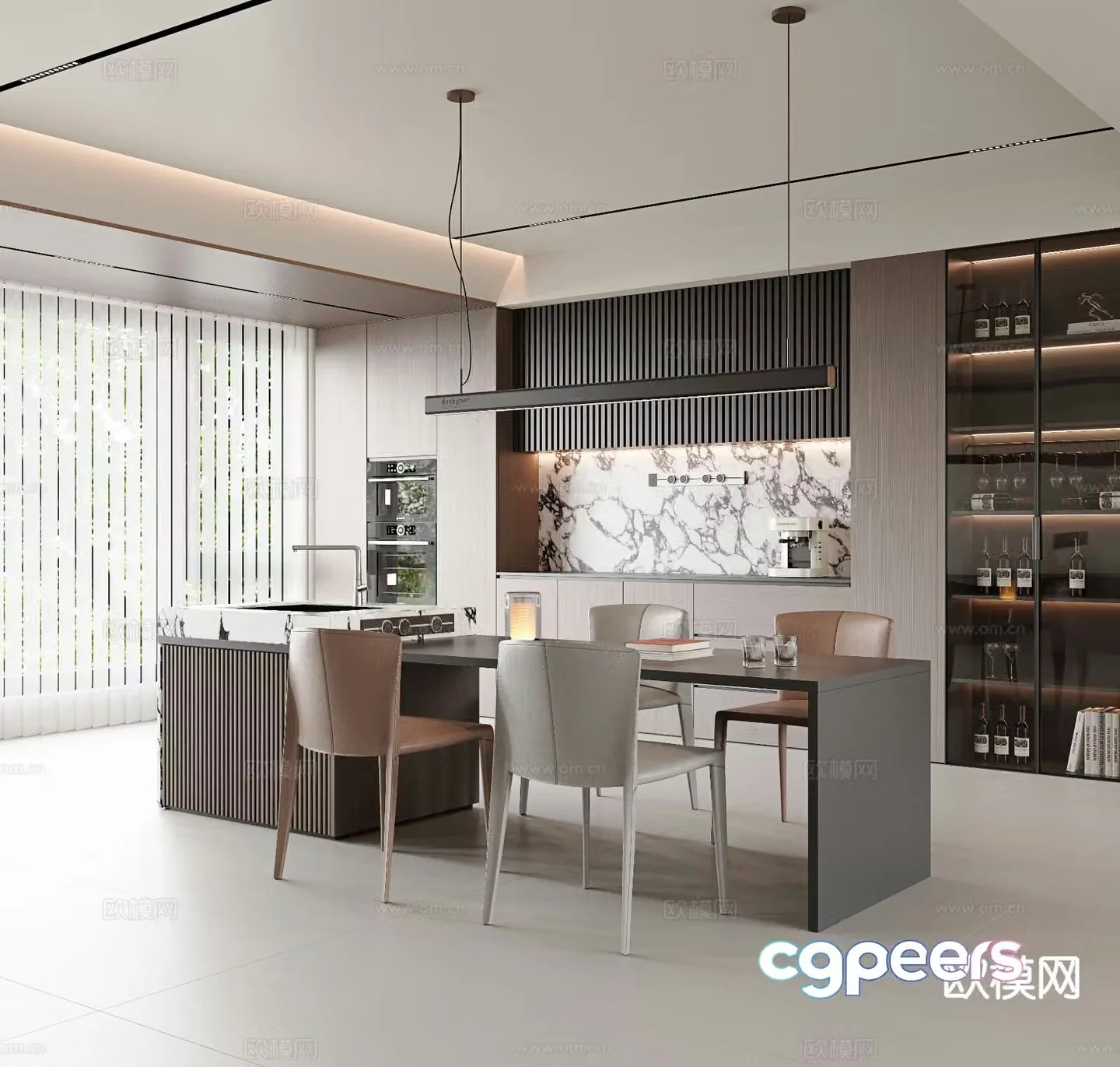 Italian restaurant Zhongdao restaurant 3d model