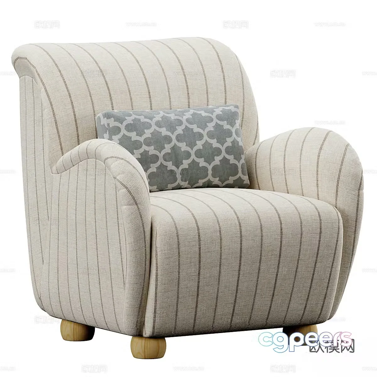 American retro casual sofa 3d model
