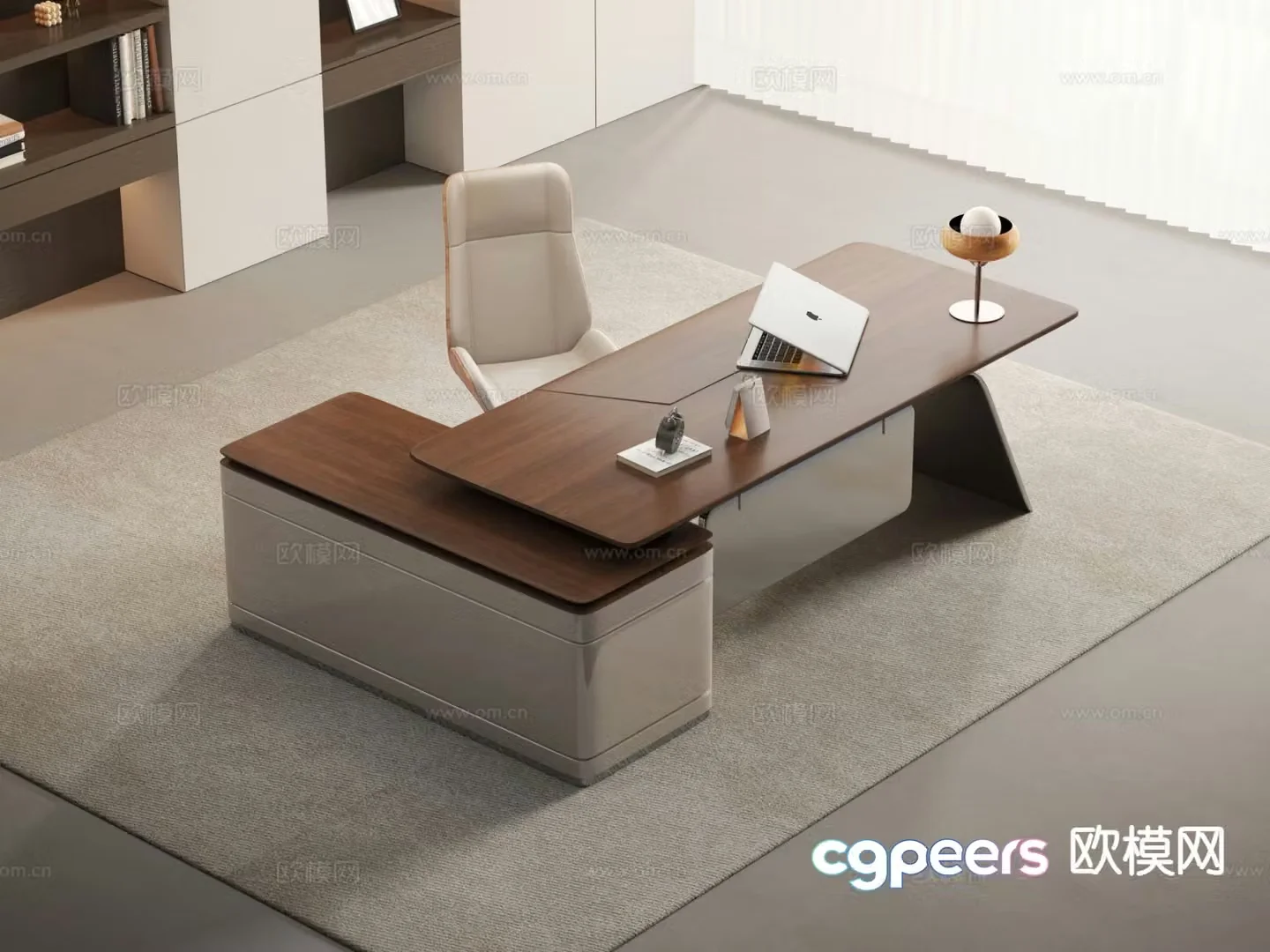 Modern office desk executive desk desk 3d model