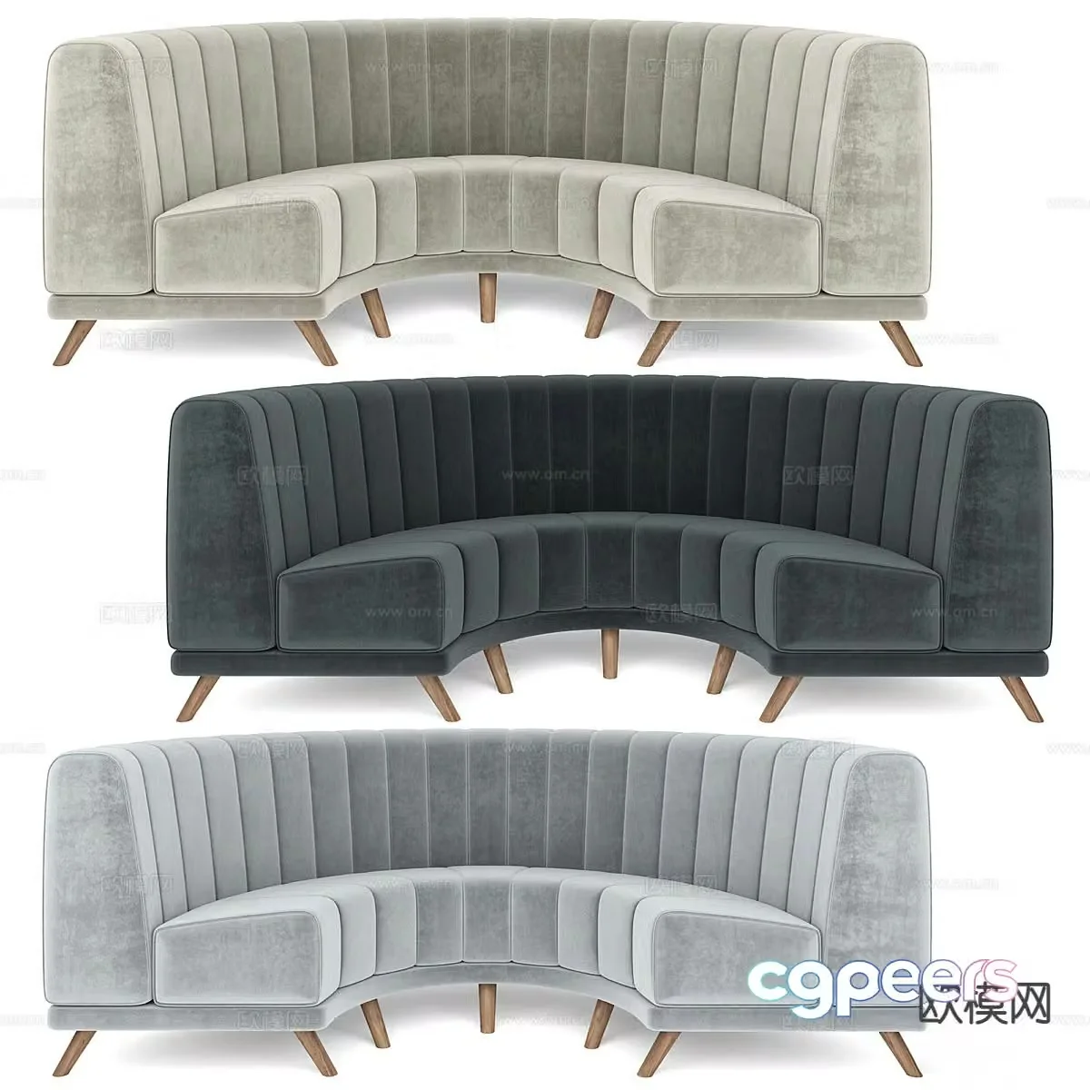 curved sofa 3d model