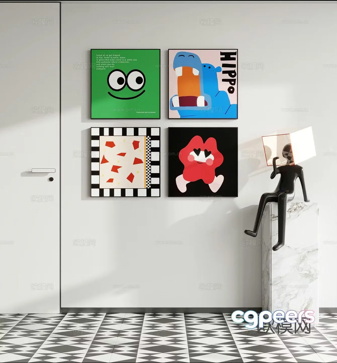Dopamine ins style decoration painting 3d model