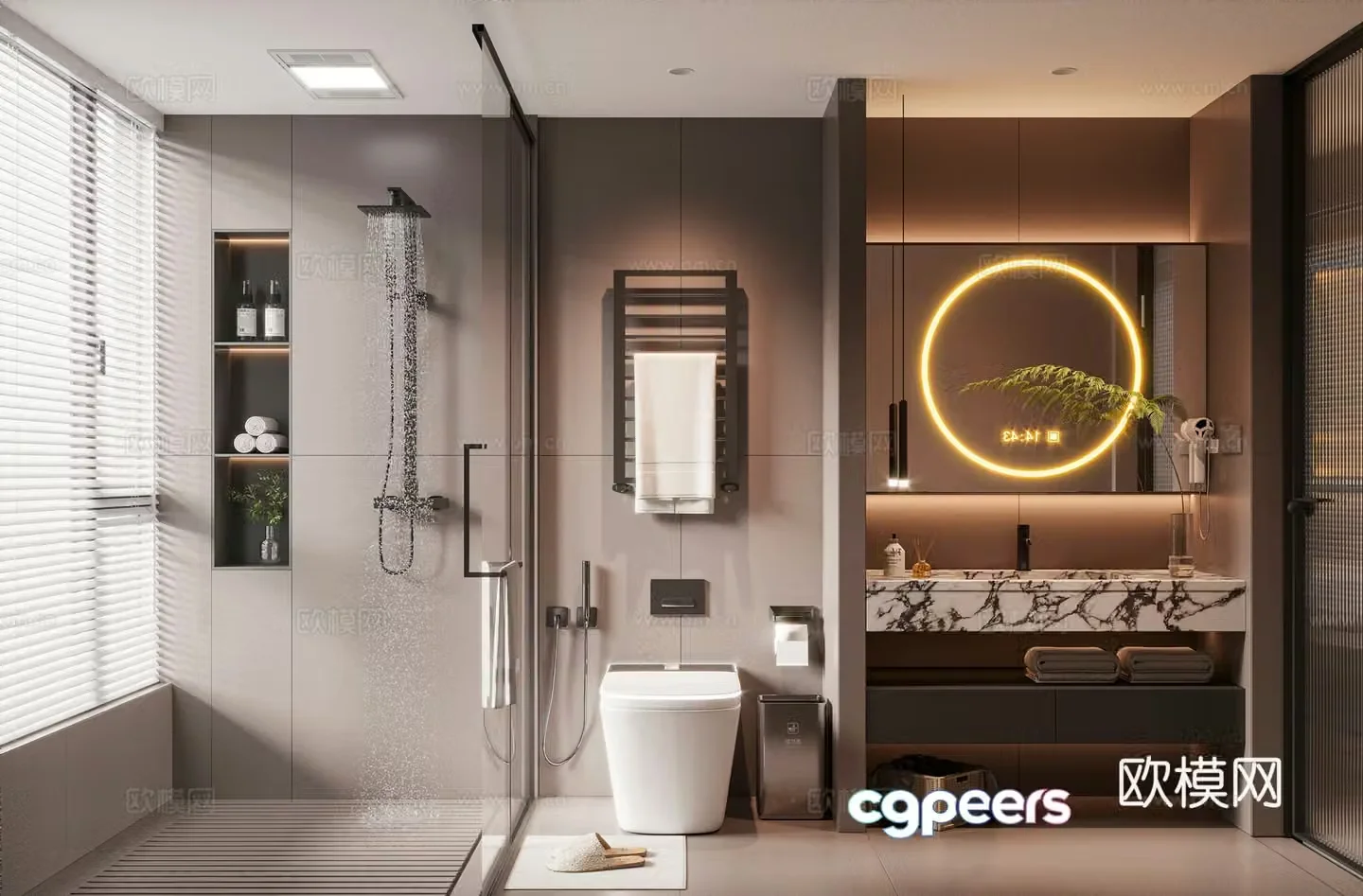 Modern bathroom bathroom 3d model