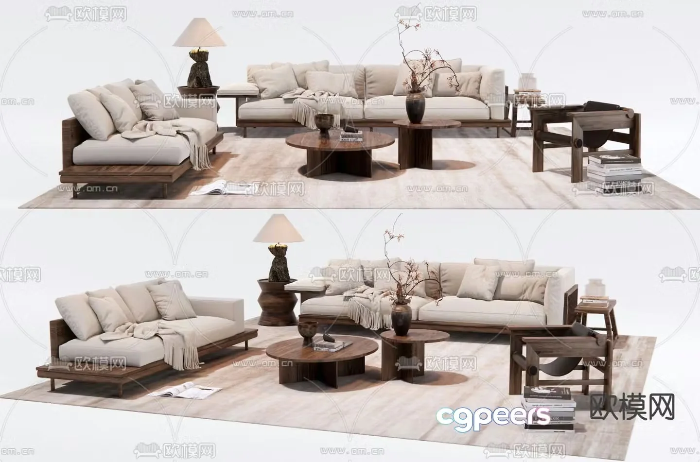 Wabi Sabi modular sofa 3d model