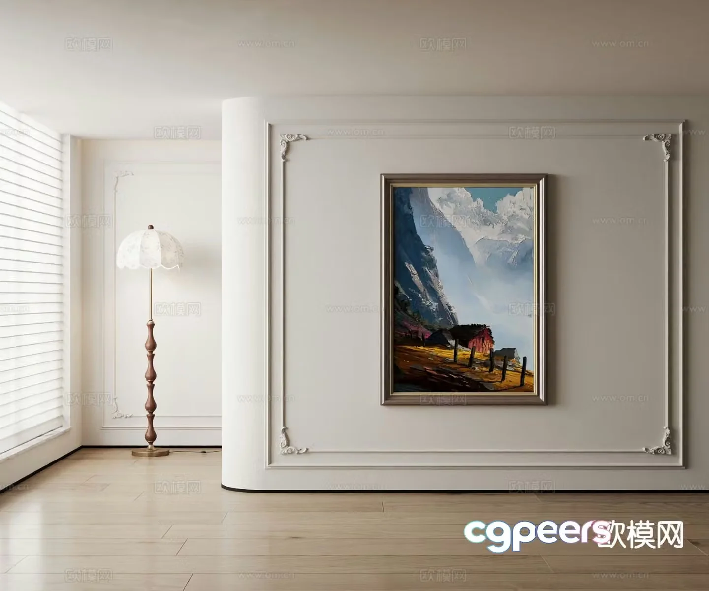 American oil painting landscape painting decorative painting 3d model