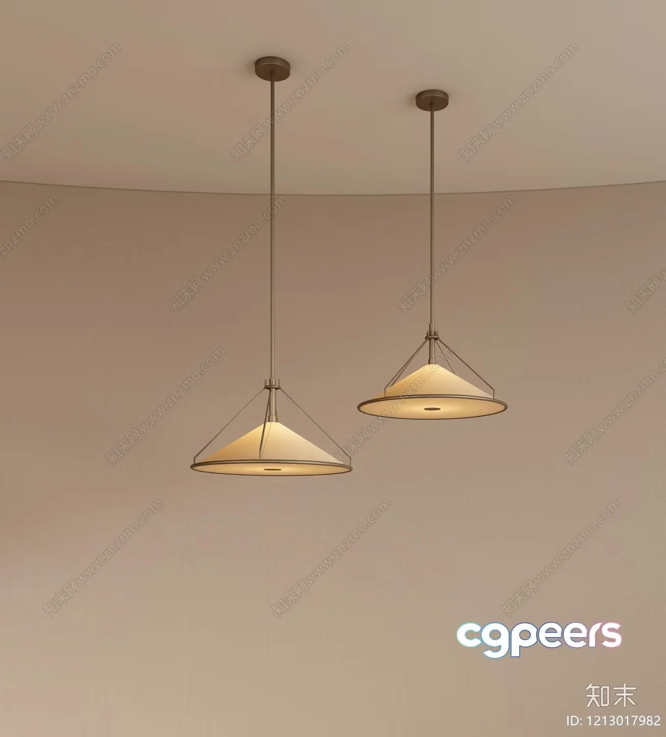Gold Light Fixture 3D Model – 6994 – VRAY Render