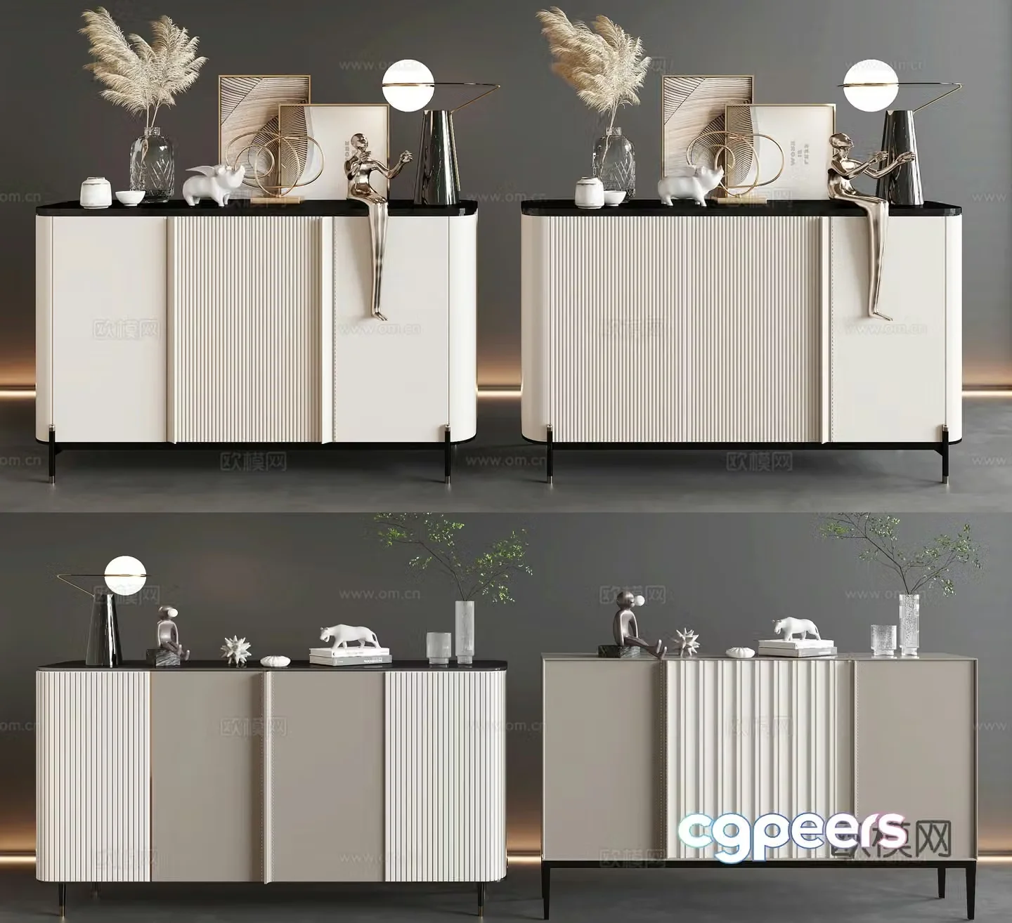 Modern side cabinet entrance cabinet 3D model