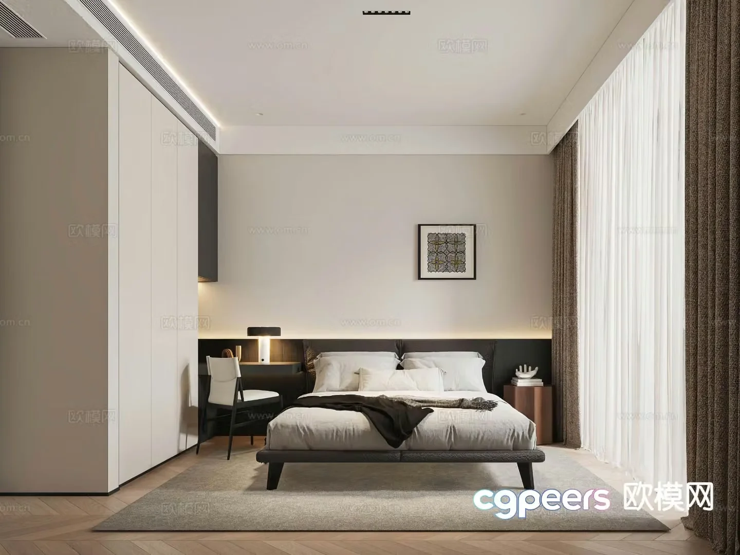 Modern bedroom master bedroom 3d model