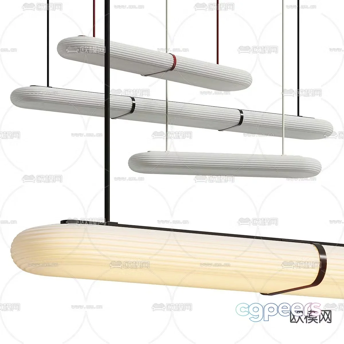 Strip chandelier bar chandelier 3d model