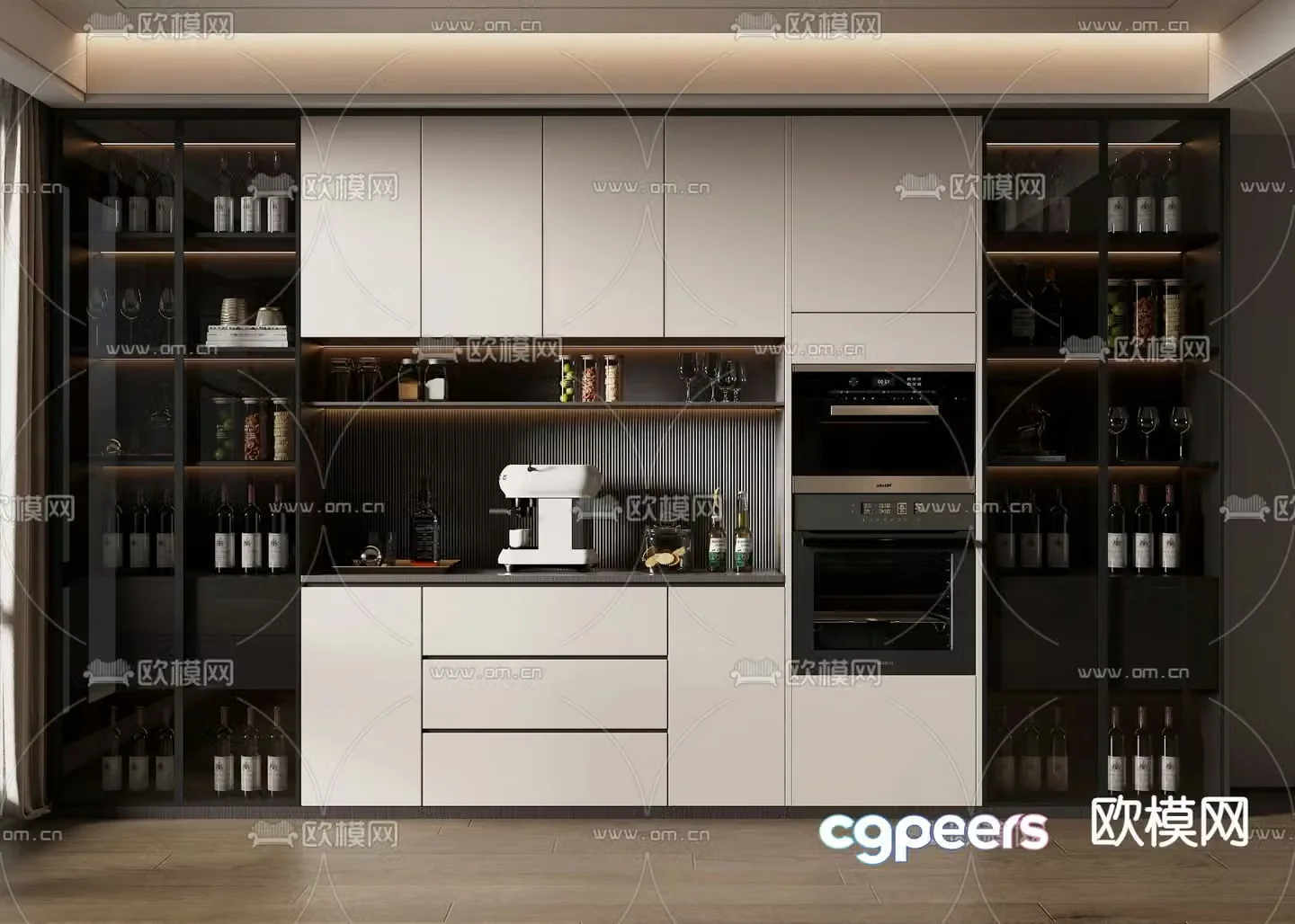 Modern wine cabinet sideboard 3d model