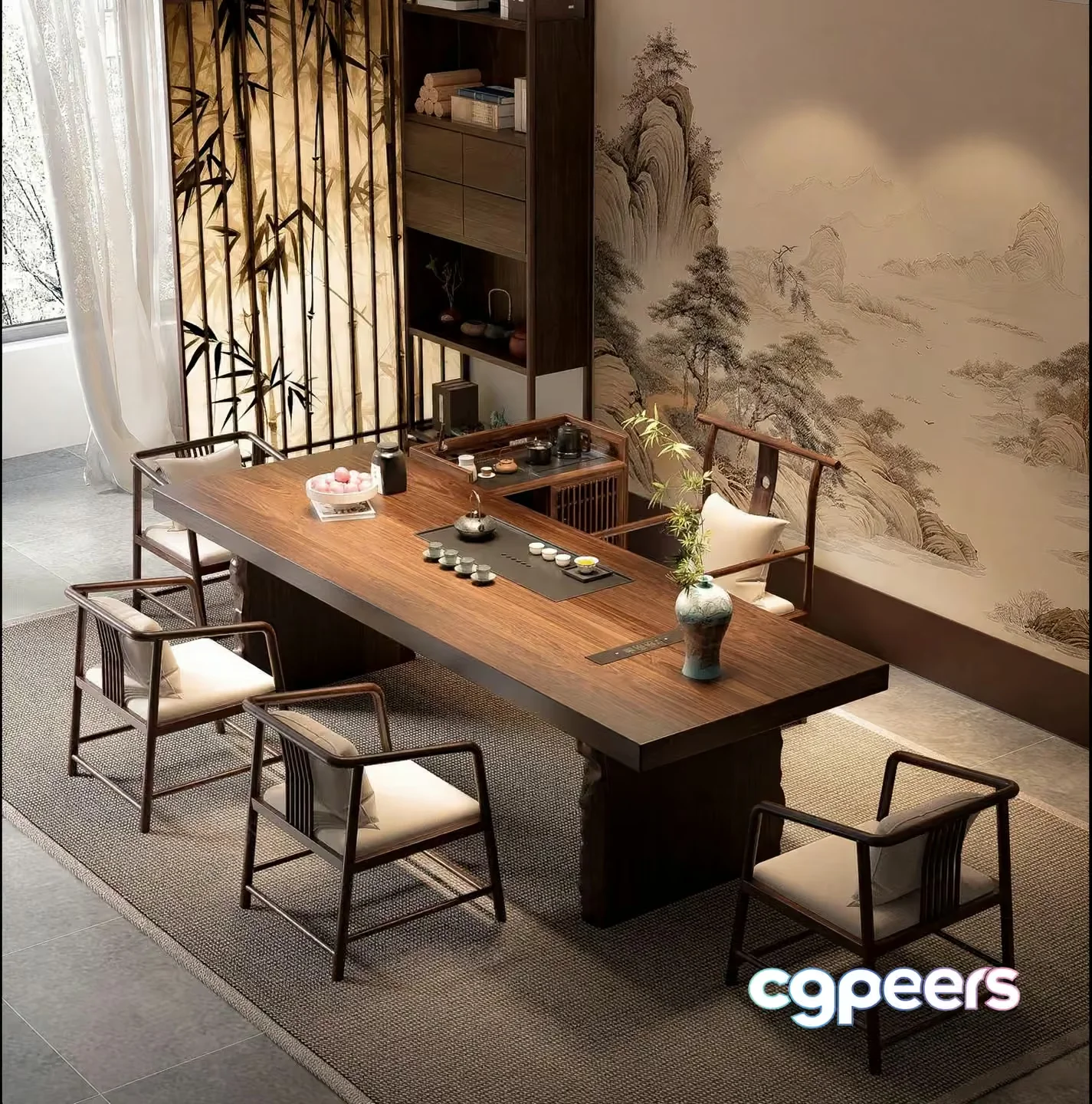 A Wooden Table 3D Model – 16202 – VRAY Render