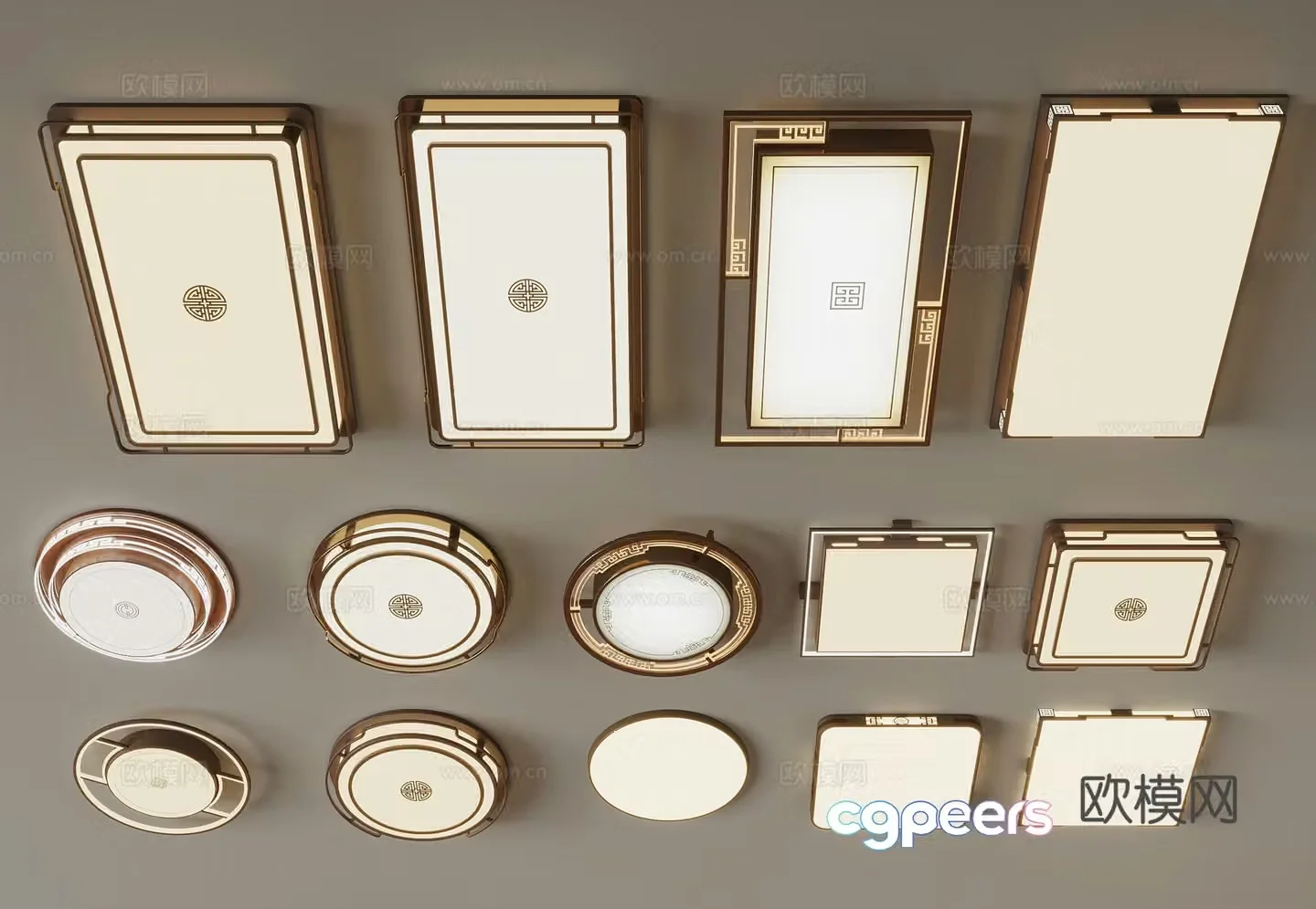 New Chinese ceiling light 3D model