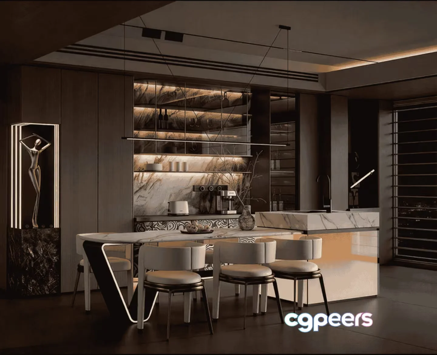 Modern Kitchen 3D Model – 10811 – VRAY Render