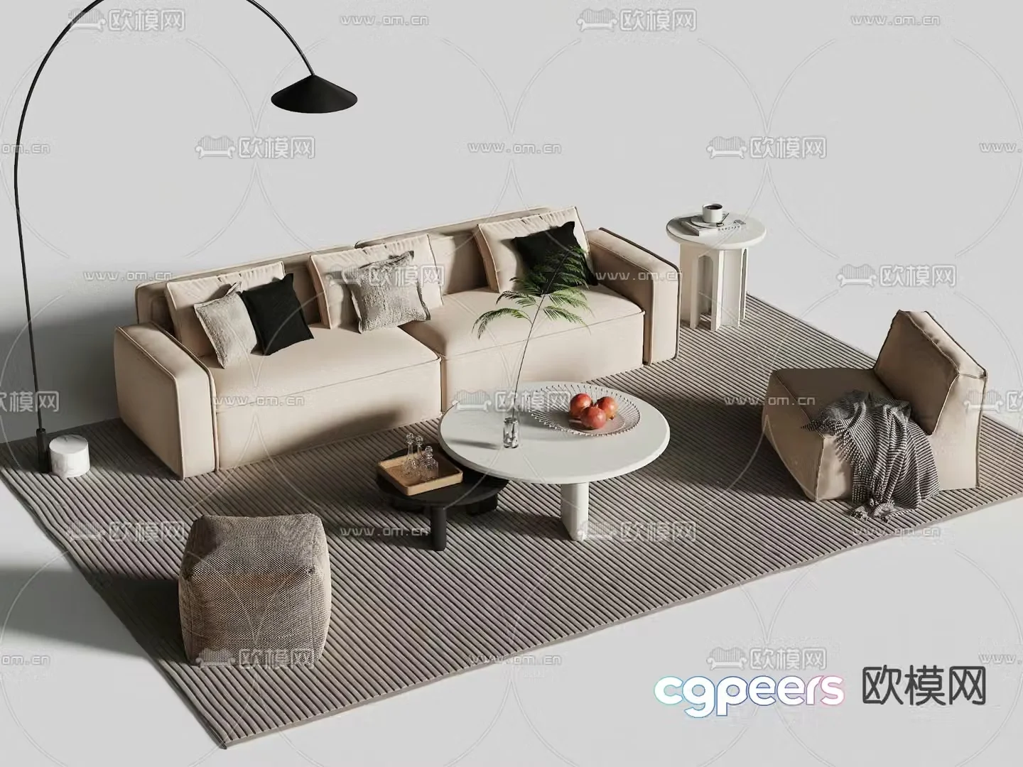 Modern sectional sofa 3d model