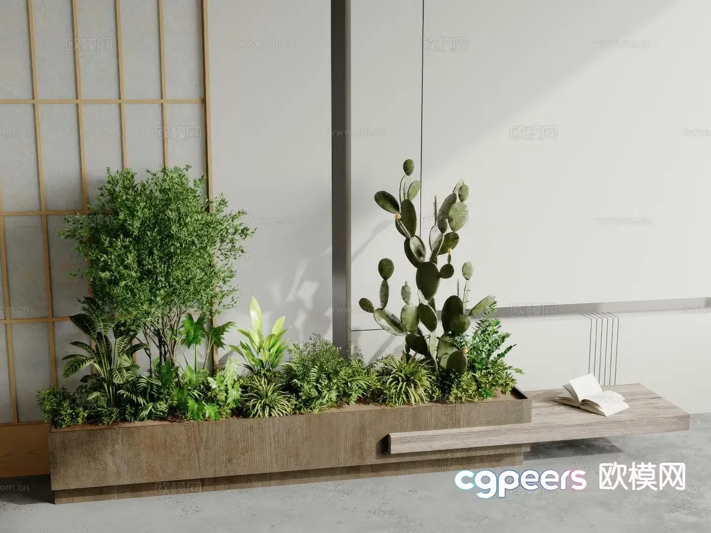 Plant heap Landscape green plants 3d model