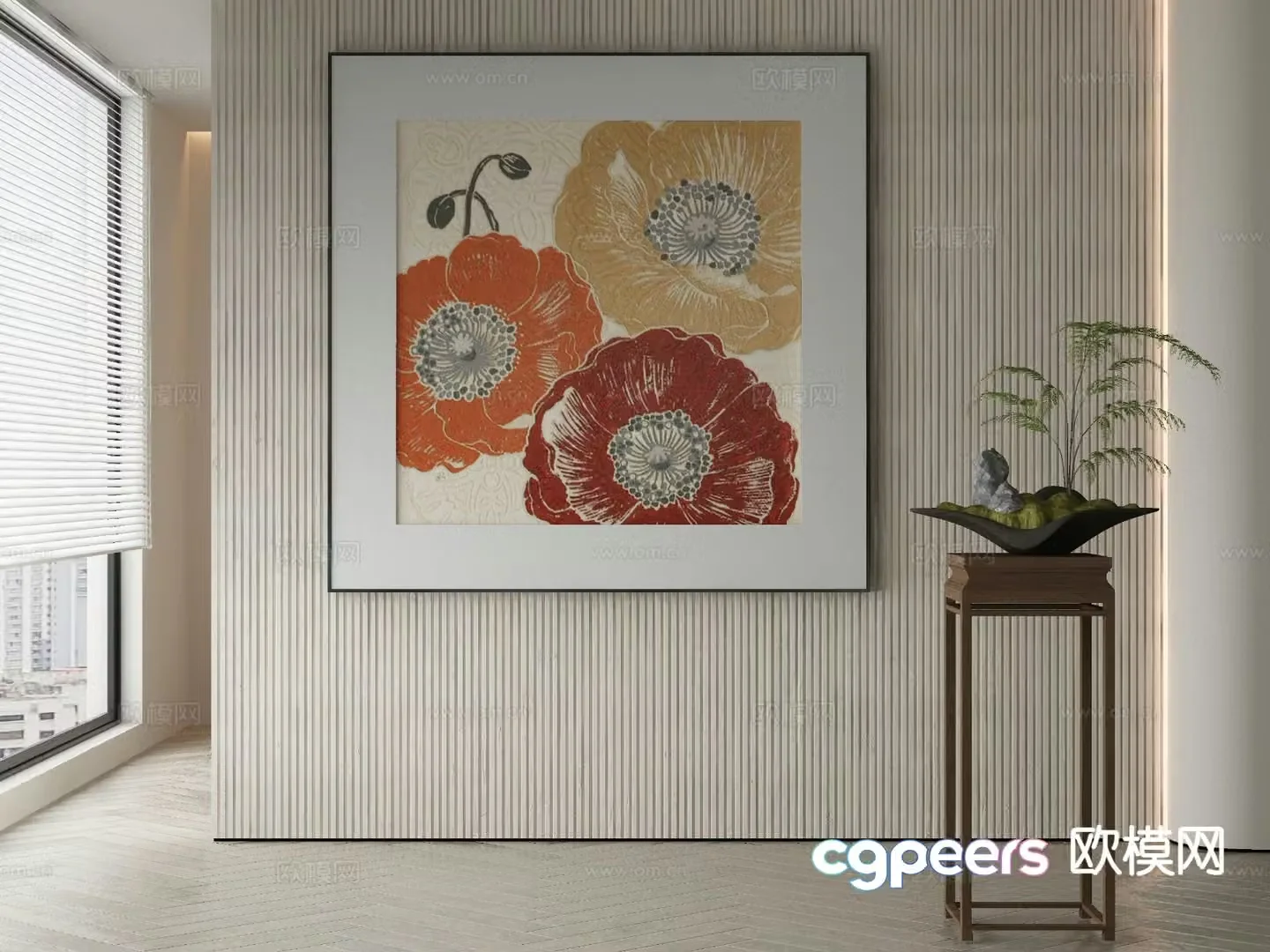 Modern art painting texture painting decorative painting 3d model