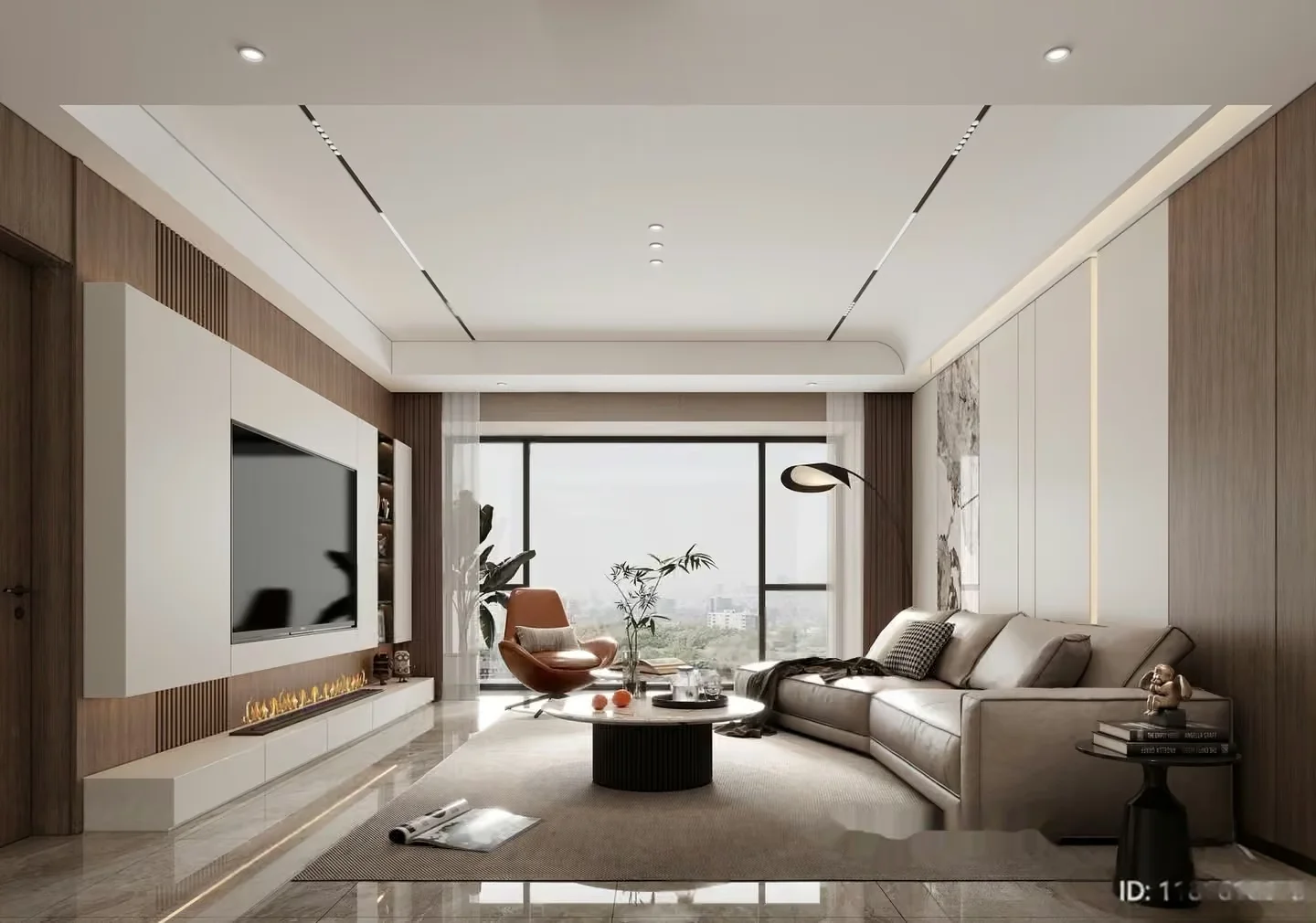 Modern Living Room 3D Model – 17162 – VRAY Render