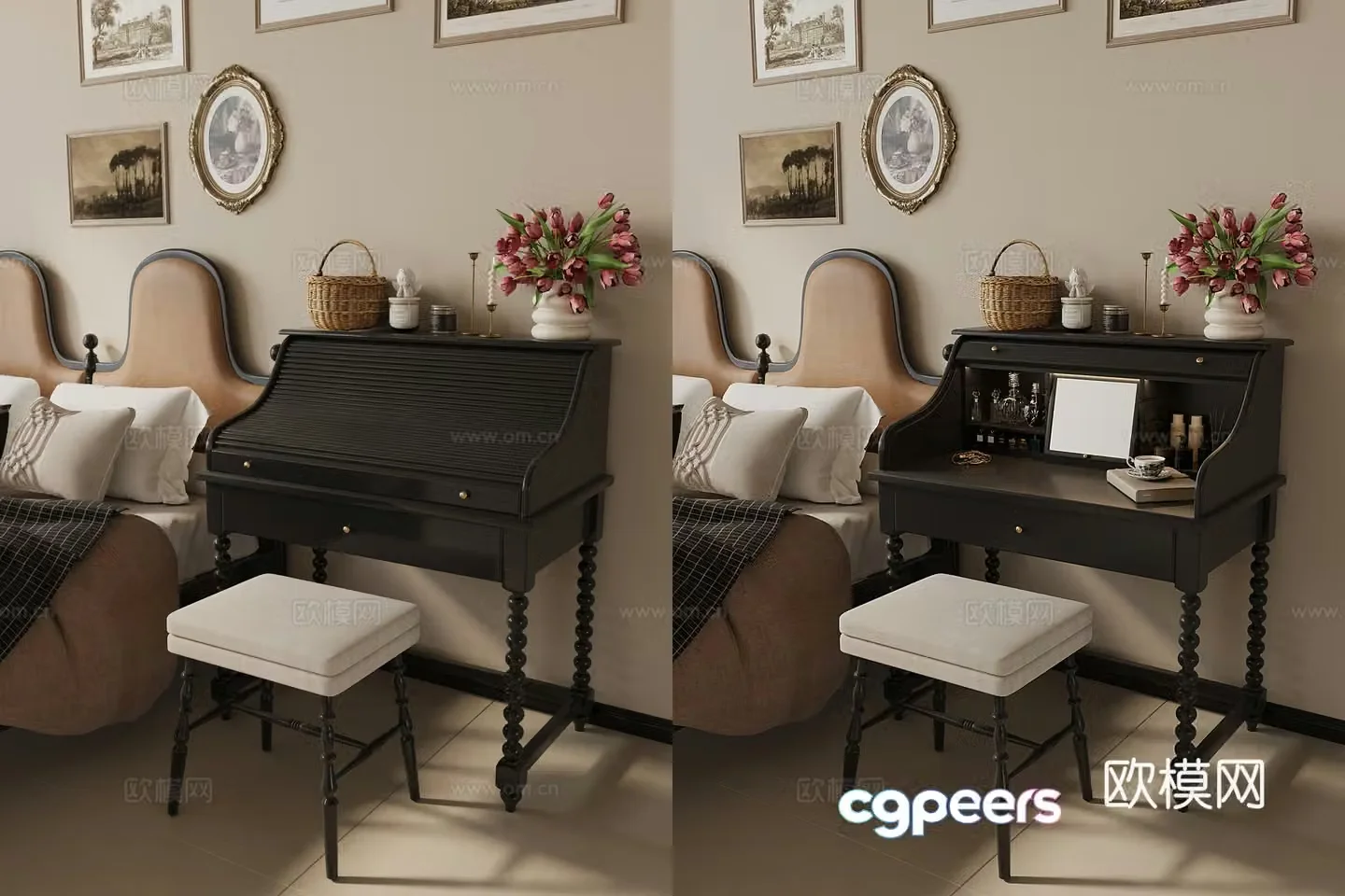 French dressing table dressing table 3d model