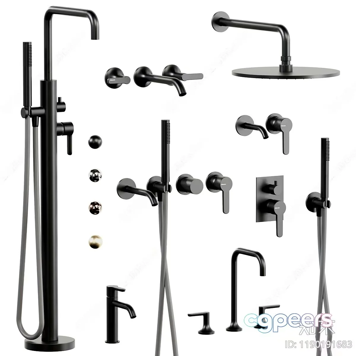 Modern Bathroom Fixtures 3D Model – 11343 – CORONA Render