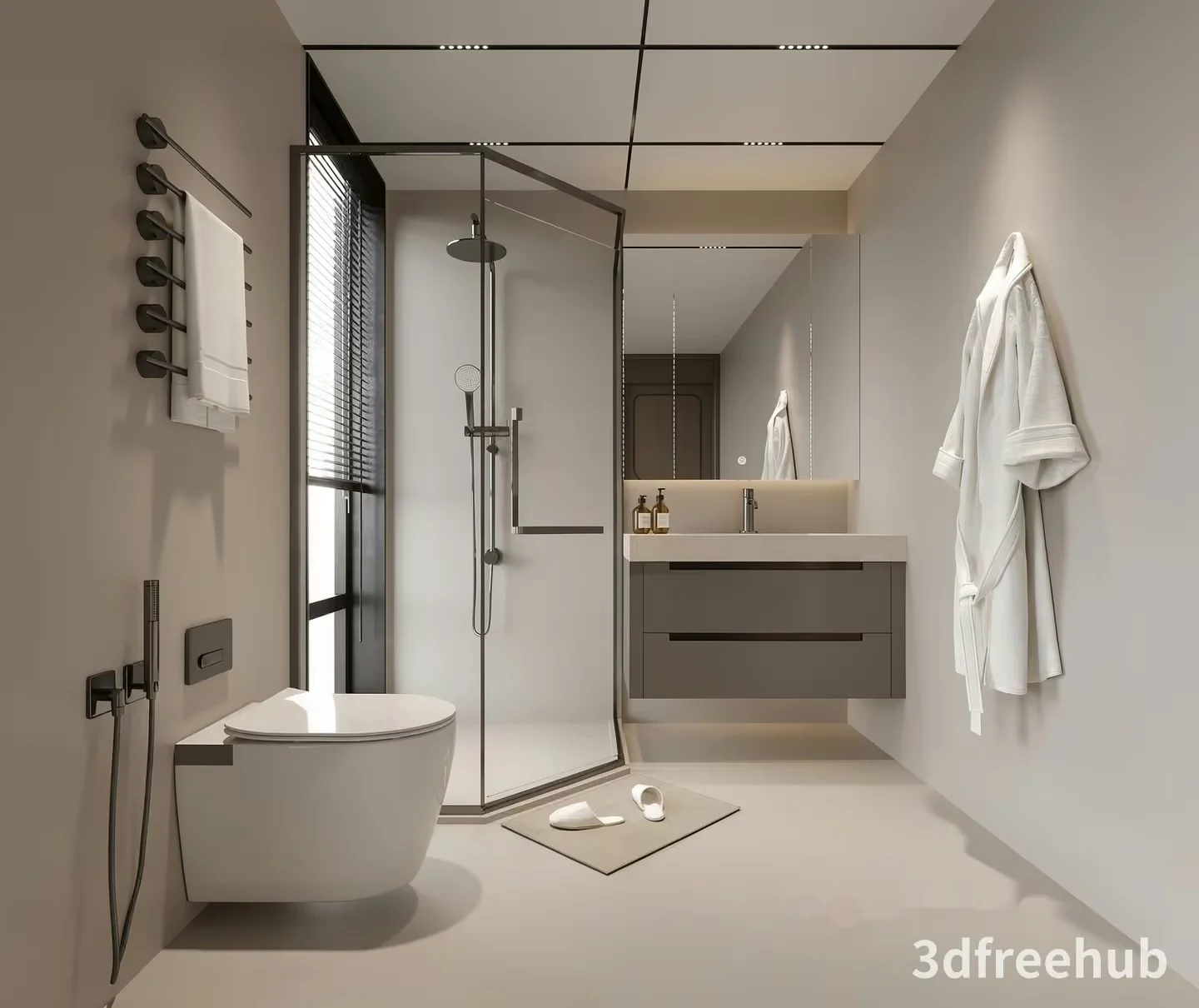 Modern Bathroom Design 3D Model – 19893 – VRAY Render