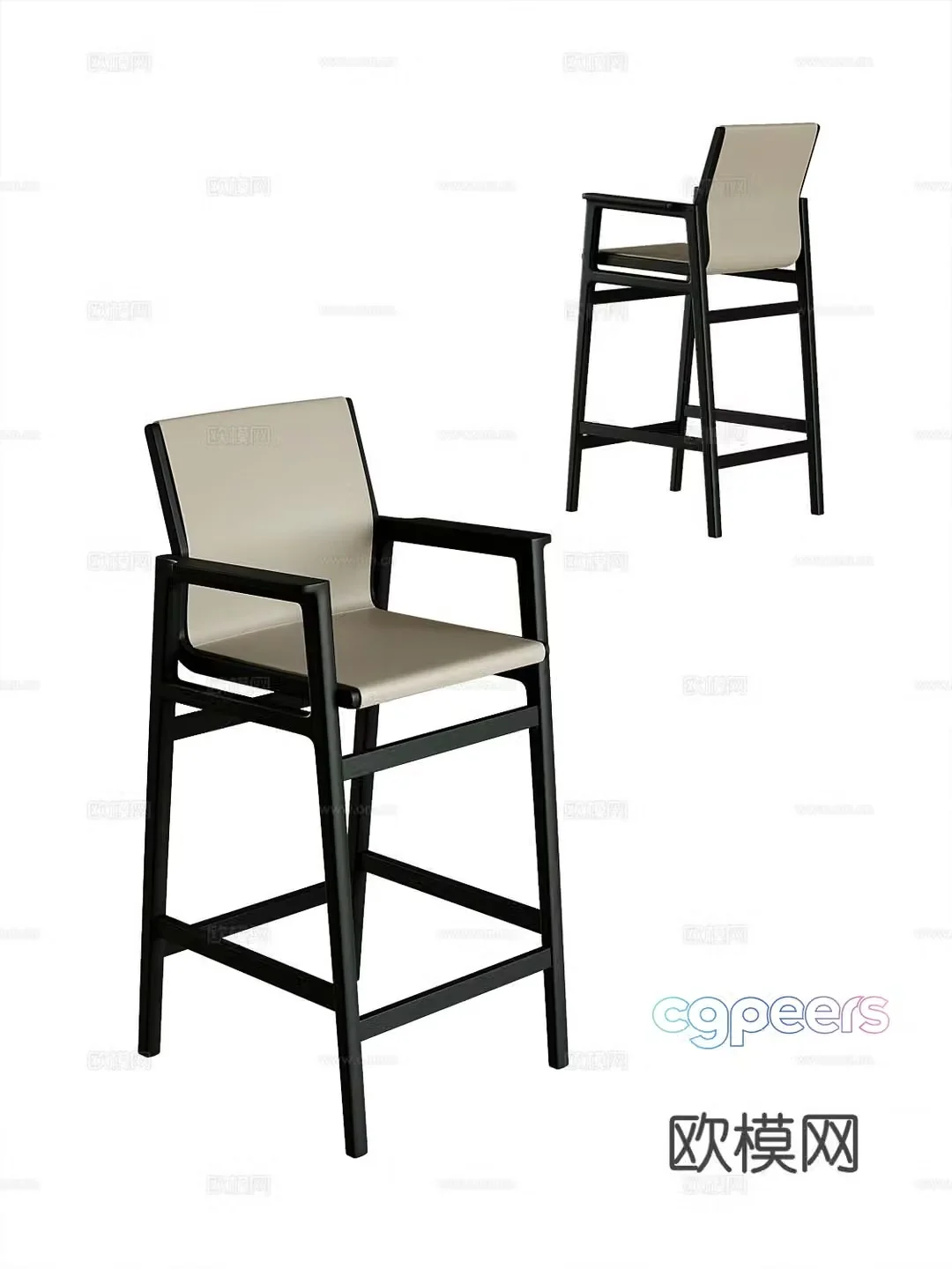 Modern bar stool bar stool high stool 3d model