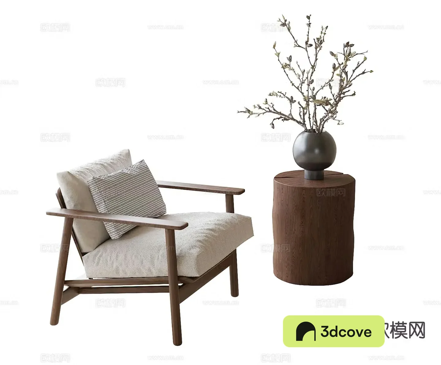 Wabi Sabi leisure chair armchair corner table