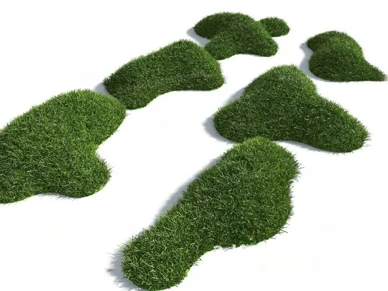 A Collection Of Green Grass Shapes 3D Model – 21574 – VRAY Render