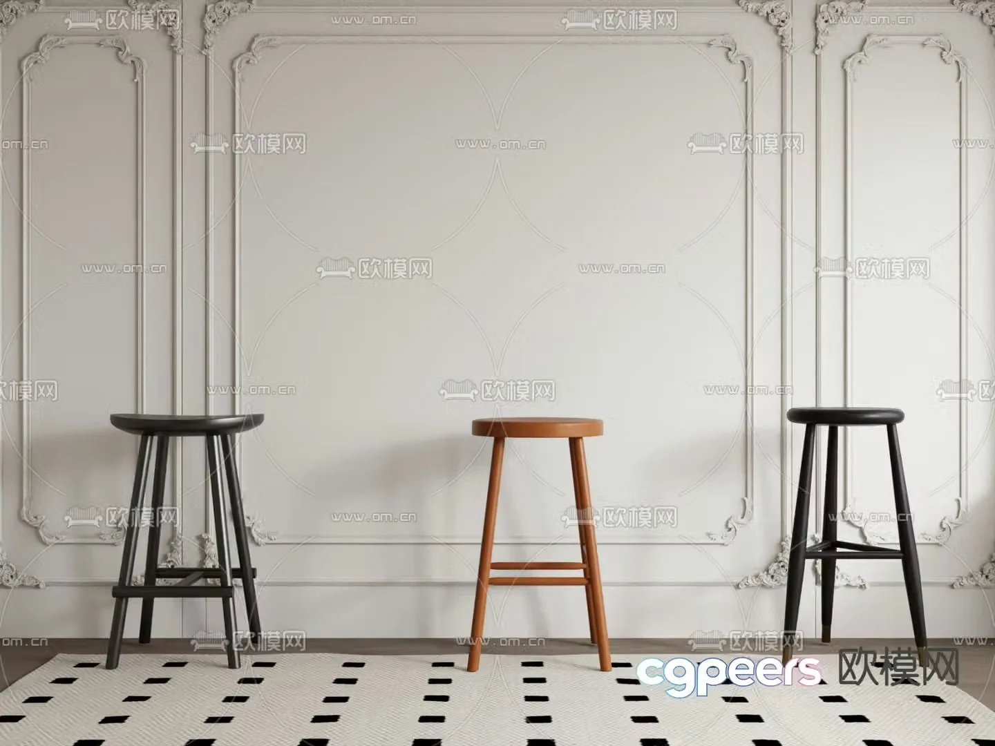 Modern bar stool bar stool 3d model